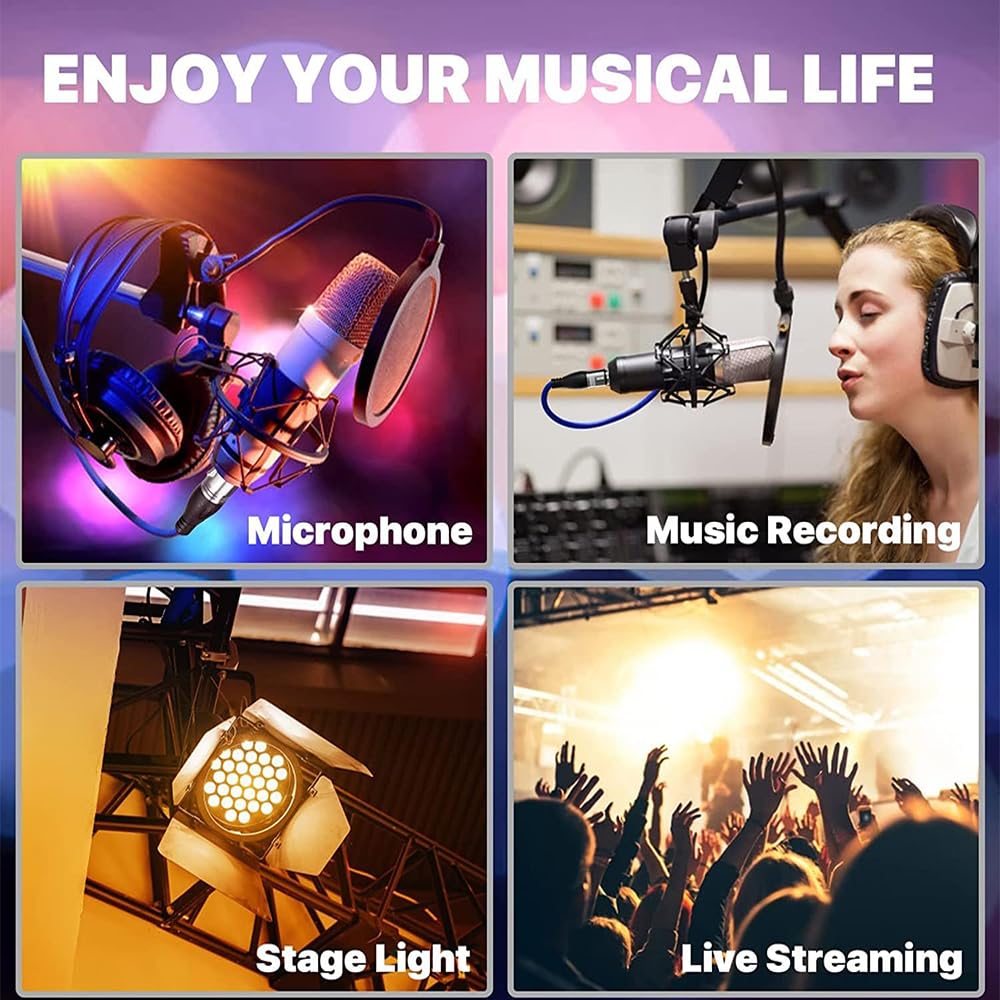 Dremake 3Pin Xlr Male To Xlr Female Microphone Cable Professional For Recording, Mixing, And Lighting Equipments - 40 Foot/Blue