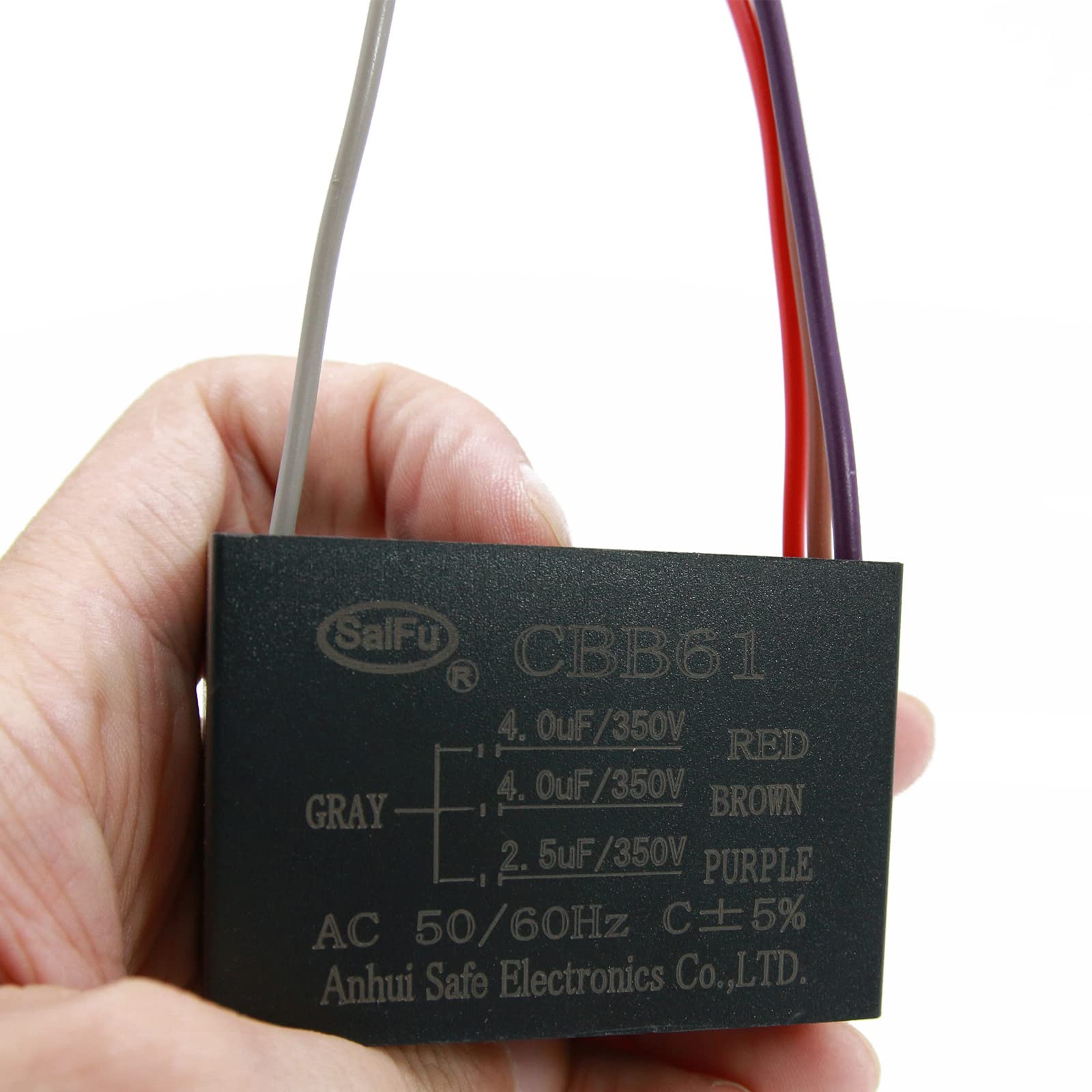 Akzytue Cbb61 Capacitor 4Uf+4Uf+2.5Uf 350V Ac Ceiling Fan 4 Wire 50/60Hz For Starting Electric Fan Generator Pump Motor