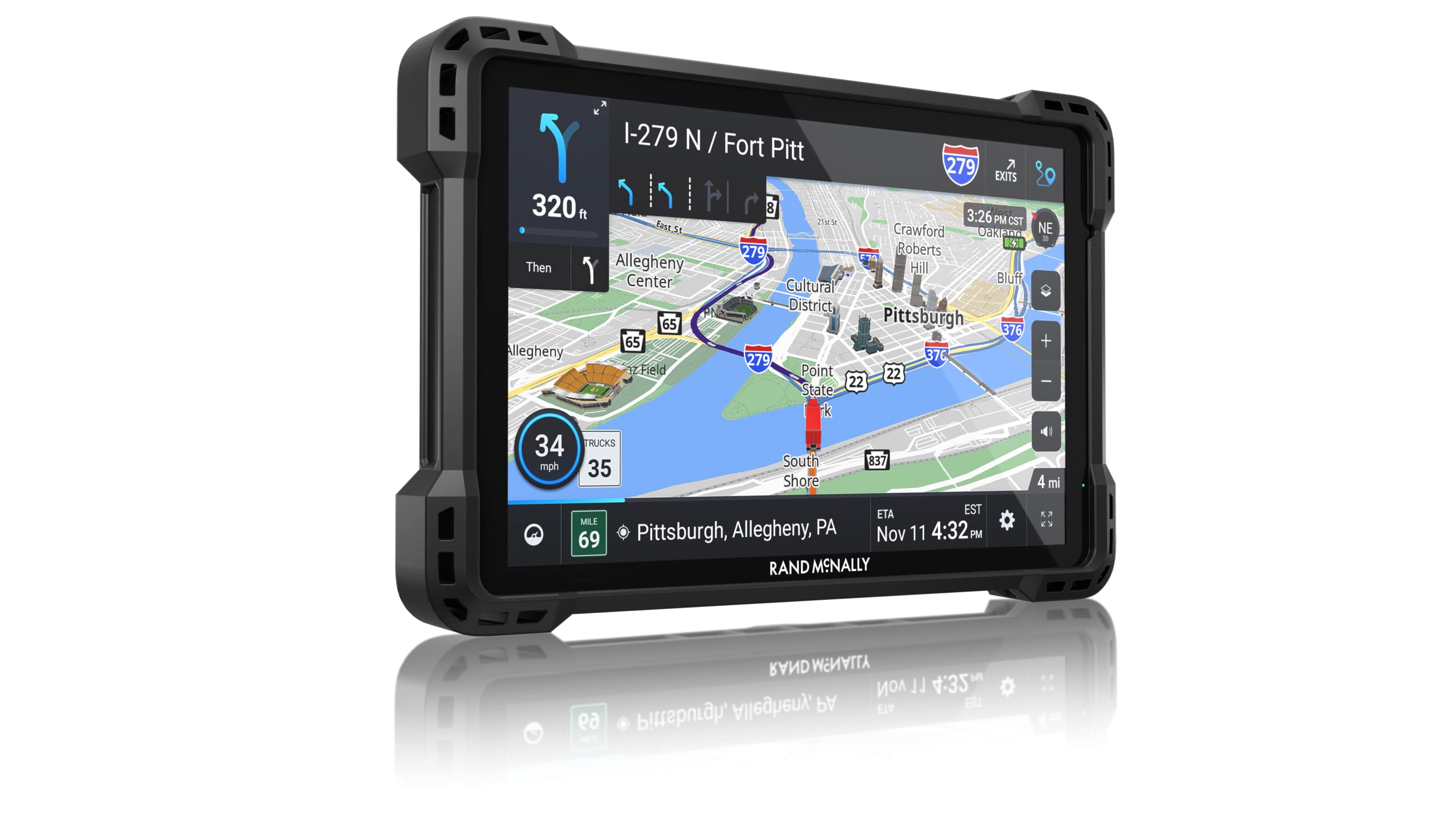 Rand Mcnally Tnd 1050 10 Inch Gps Truck Navigator, Easy To Read Display, Custom Truck Routing, Rand Navigation, And Removable Gu
