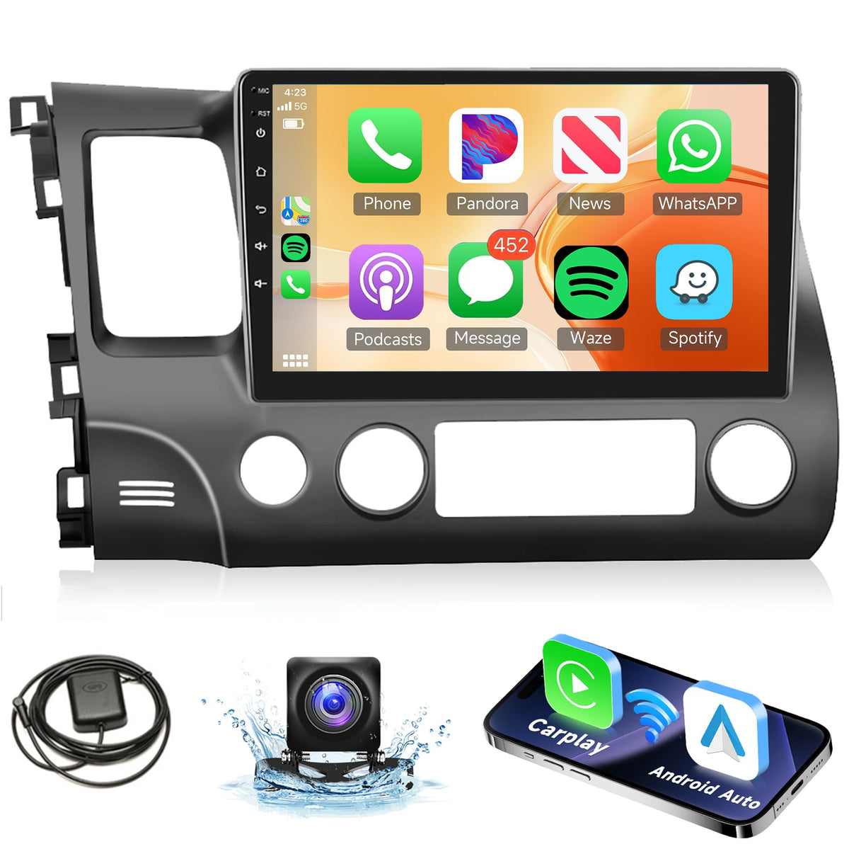 Android 13 Car Radio For Honda Civic 2006-2011 Rimoody 10.1 Inch Touch Screen Car Stereo With Gps Navigation Bluetooth Wifi Mirr