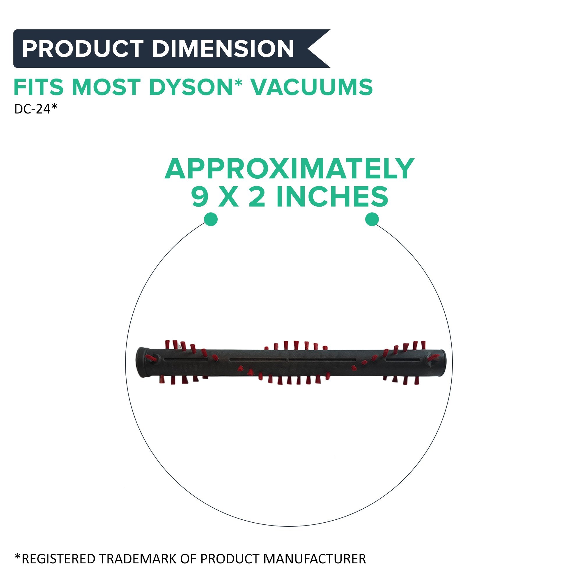 Think Crucial Replacement For Dyson Dc24 Brush Roller, Compatible With Part # 917390 02 & 917390 01