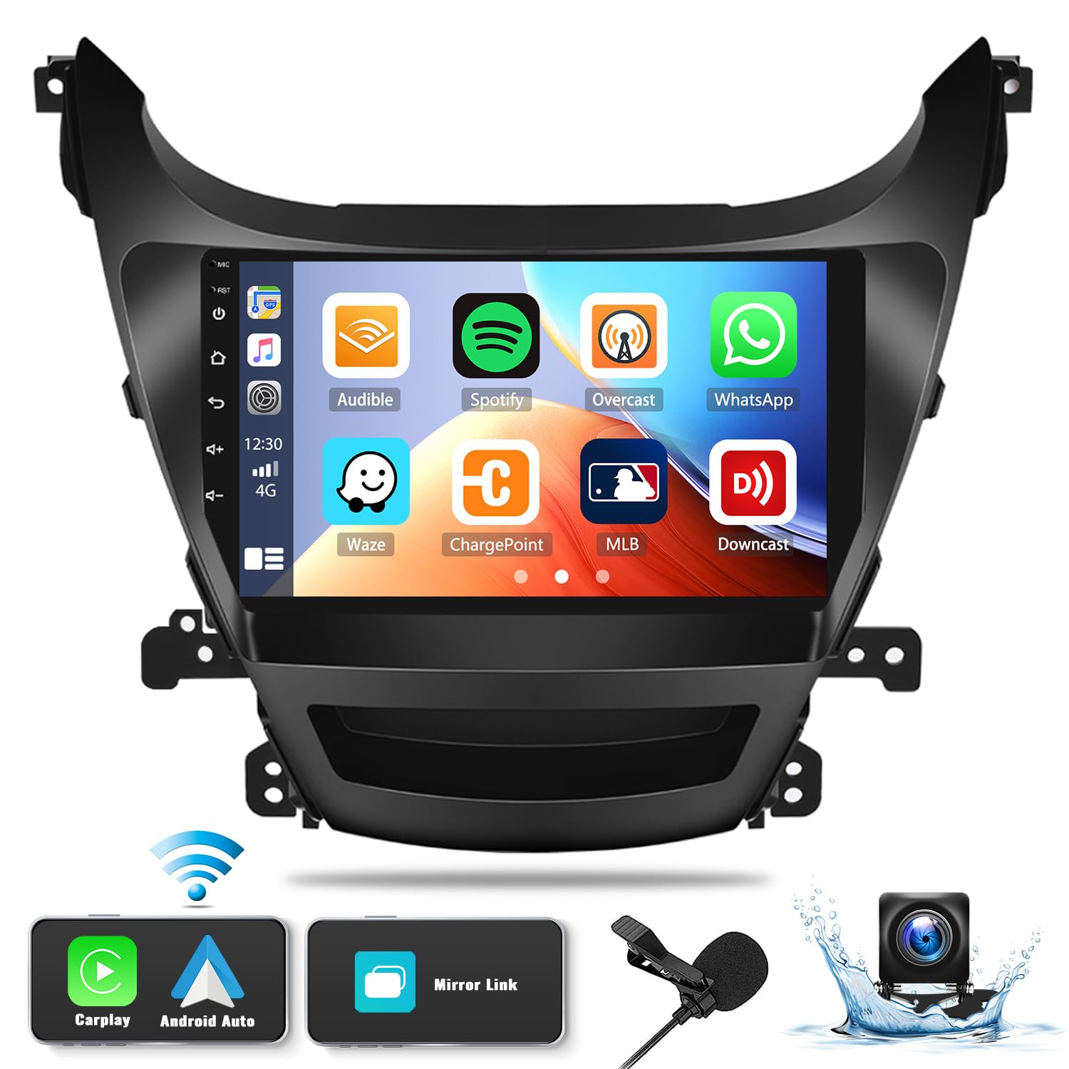 2+32G Android Car Stereo For Hyundai Elantra 2014 2015 2016 With Carplay Android Auto Mirror Link Change Wallpaper Theme 9 Inch