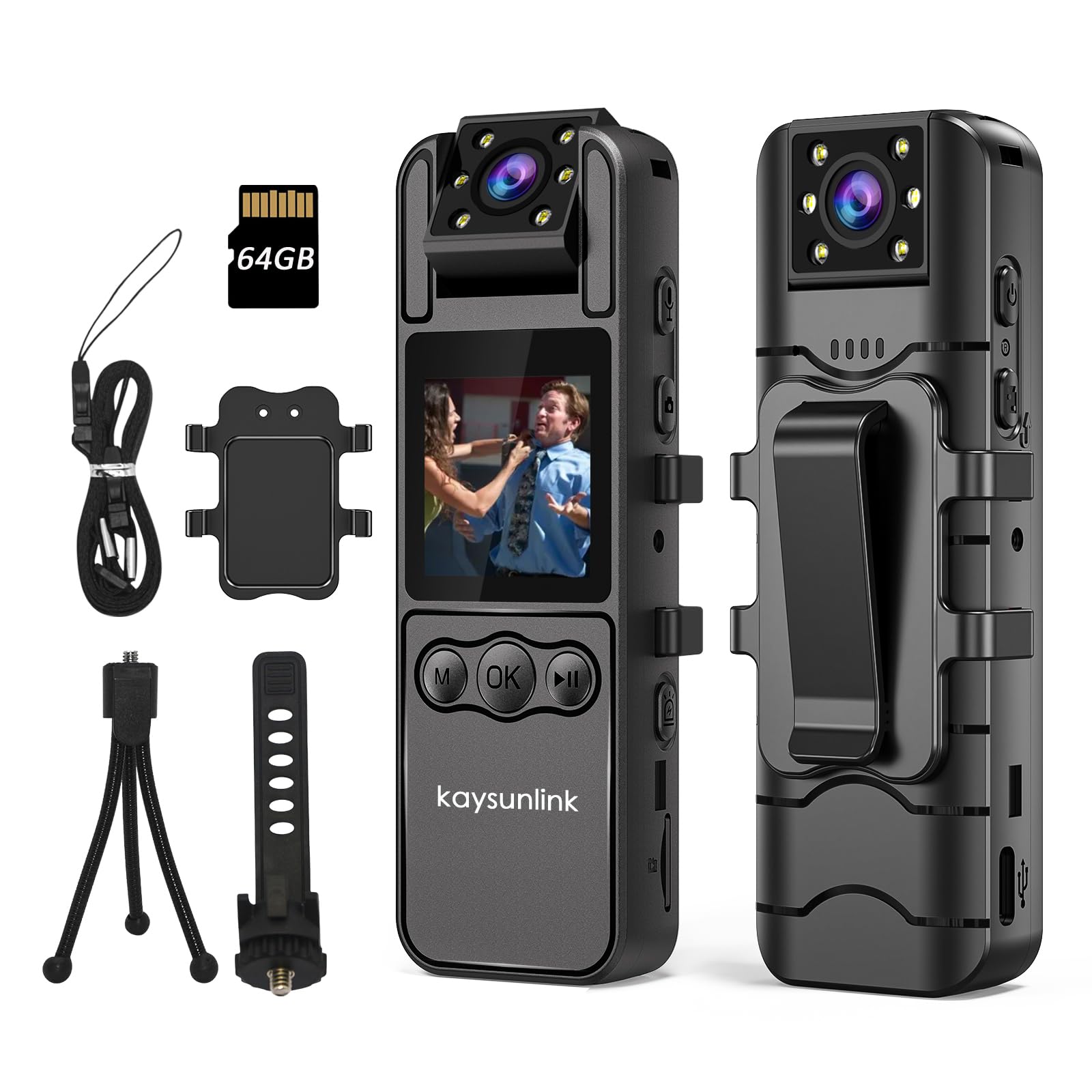 ?Upgraded?1.4    Screen Body Camera Pro With Audio And Auto Video Night Vision 1080P Fhd Mini Police Wearable Body Worn Cam Port