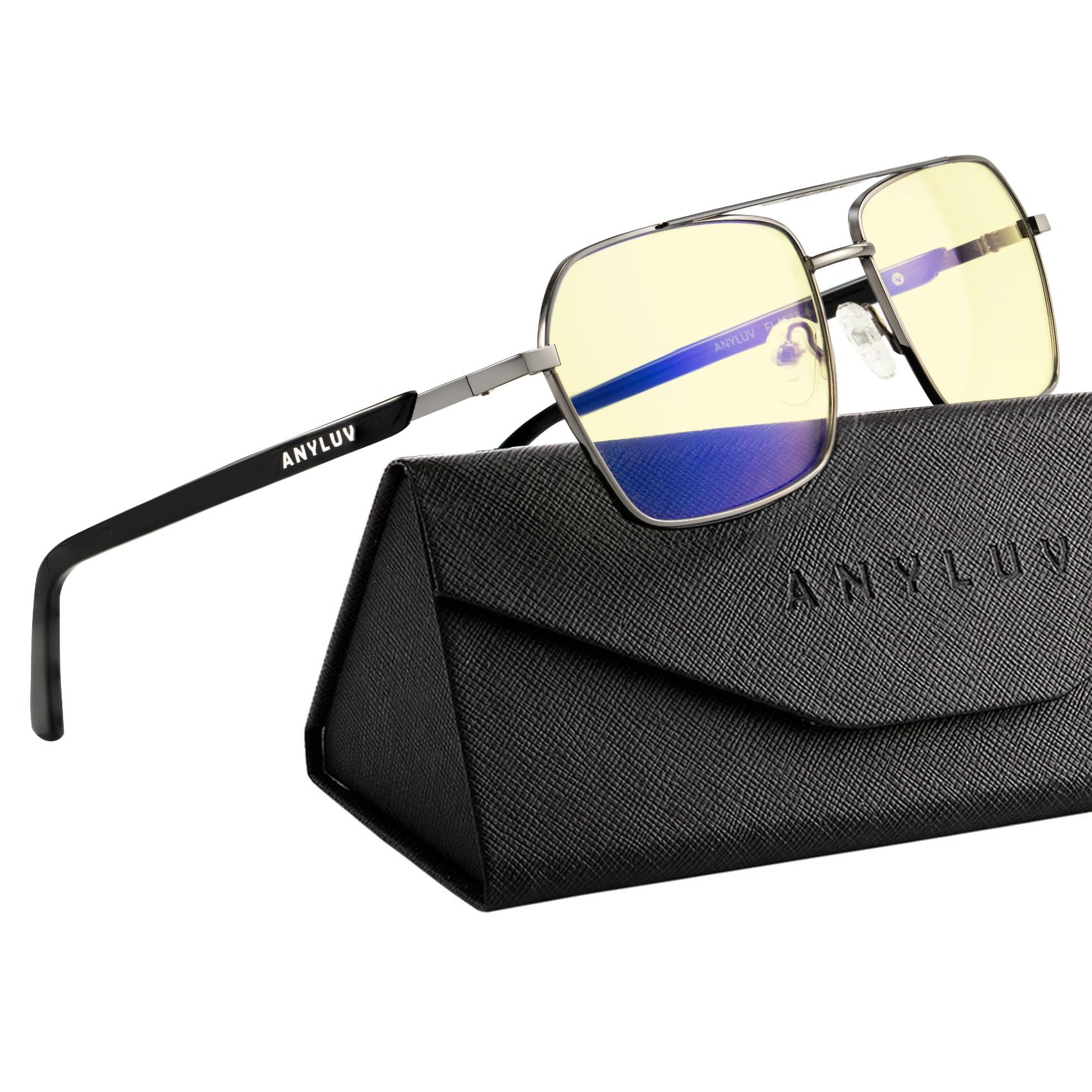 Blue Light Glasses Men Blue Light Blocking Glasses: Mens Gaming Glasses Computer Screen Blocker Filter Amber Lens