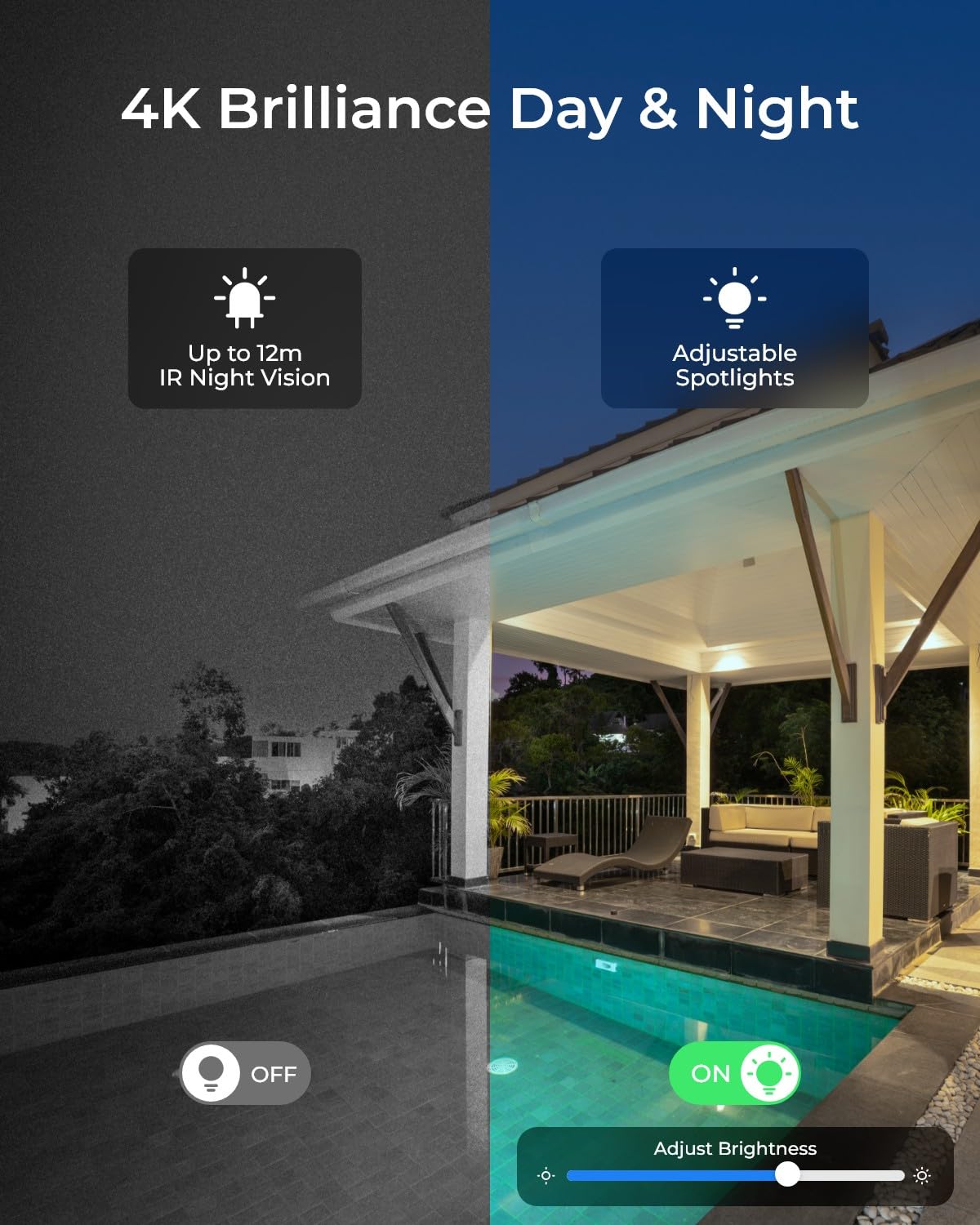 Reolink 4K Poe Security Outdoor Ip Camera With 355 Pan & 50 Tilt, Color Night Vision For Home Surveillance, Auto Tracking, Smart