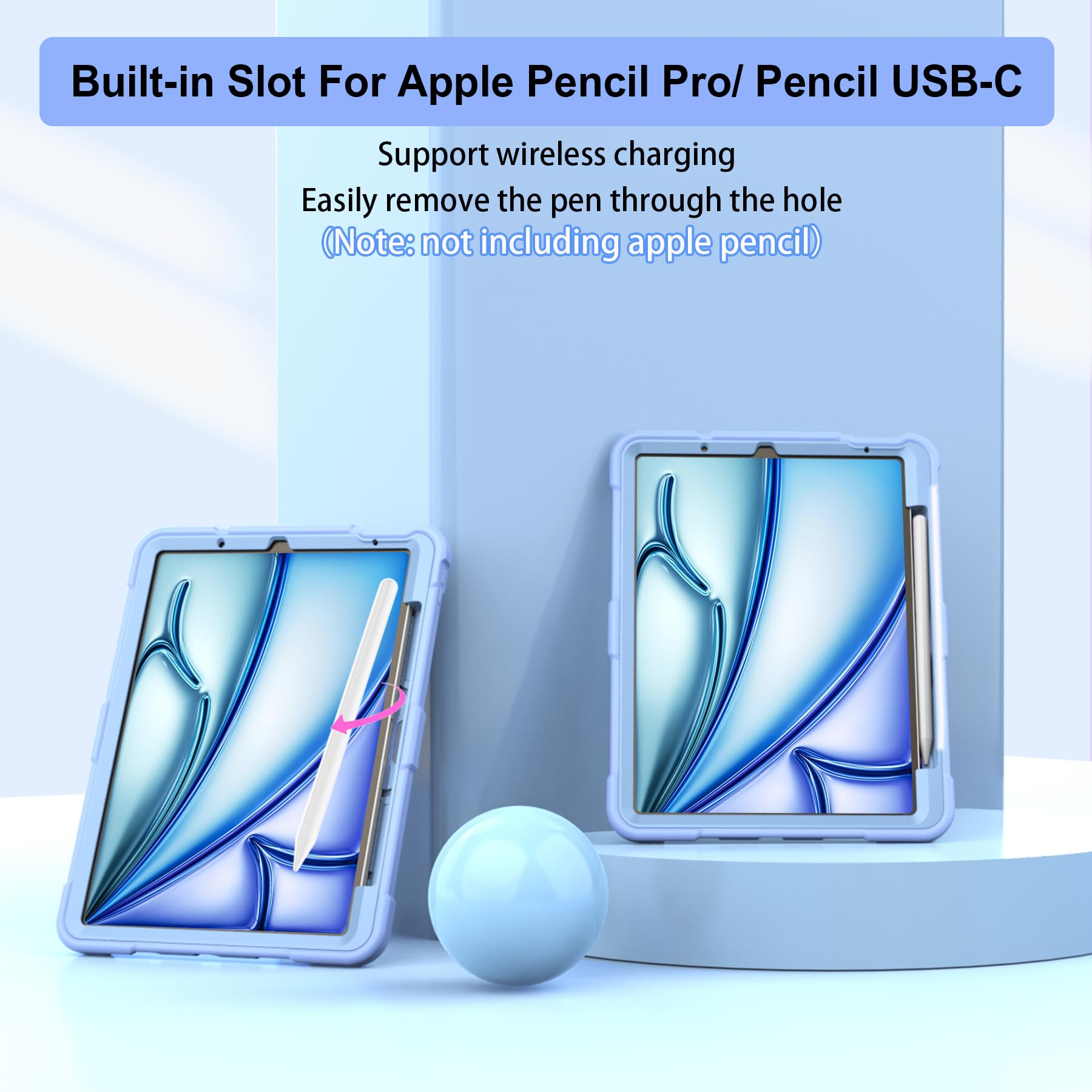 Ccmao For Ipad Air 11 Inch 2024 Case & Ipad Air 5Th/4Th Gen 10.9 Inch 2022/2020 With Pencil Holder And Kickstand, Heavy Duty Sho