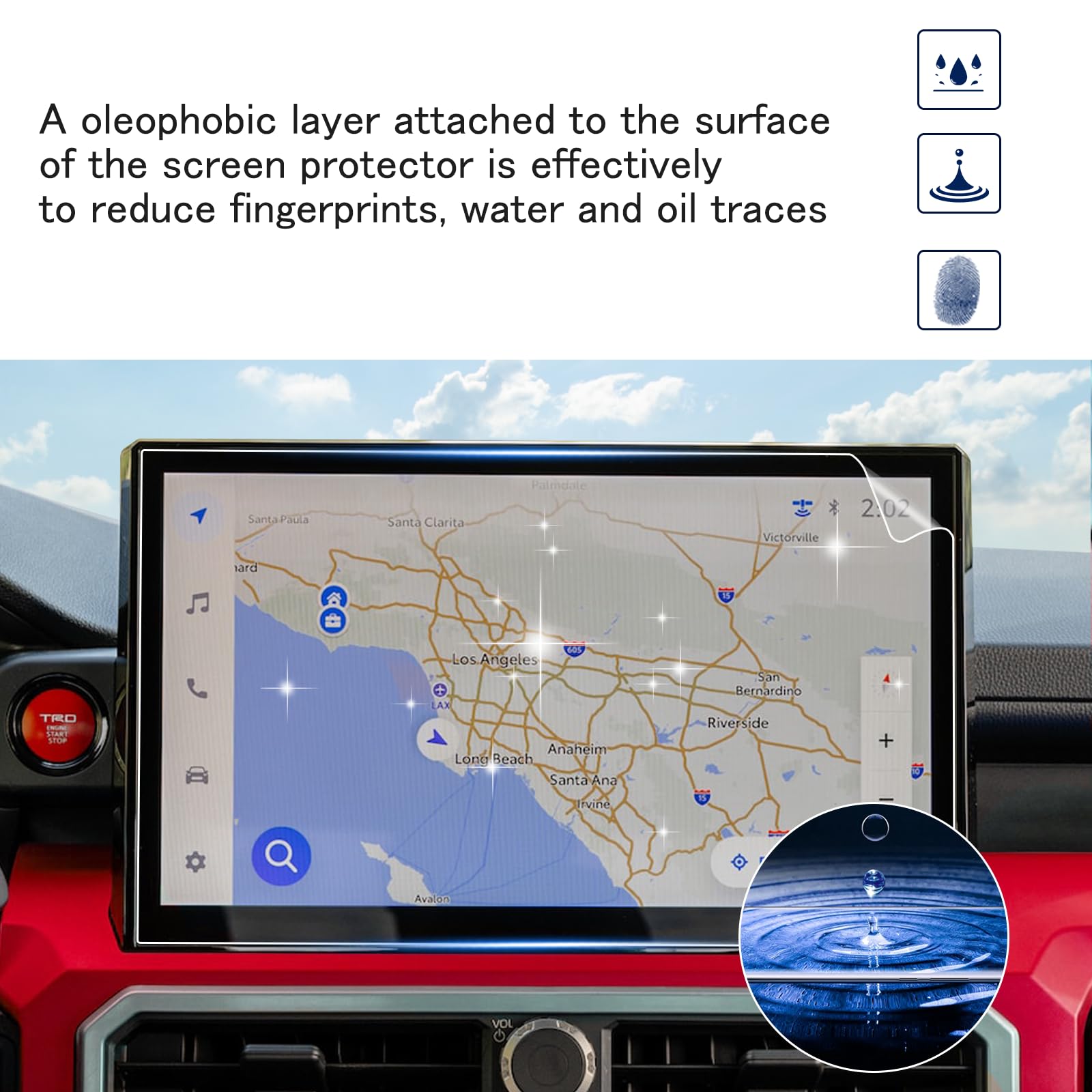 Shaohao 2Pcs For 2024 2025 Toyota Tacoma Screen Protector 14 Inch Comaptible With 2024 2025 Toyota Tacoma Accessories Limited/Trd Pro/Trailhunter Radio Touchscreen Hd Anti Reflection Screen Protector