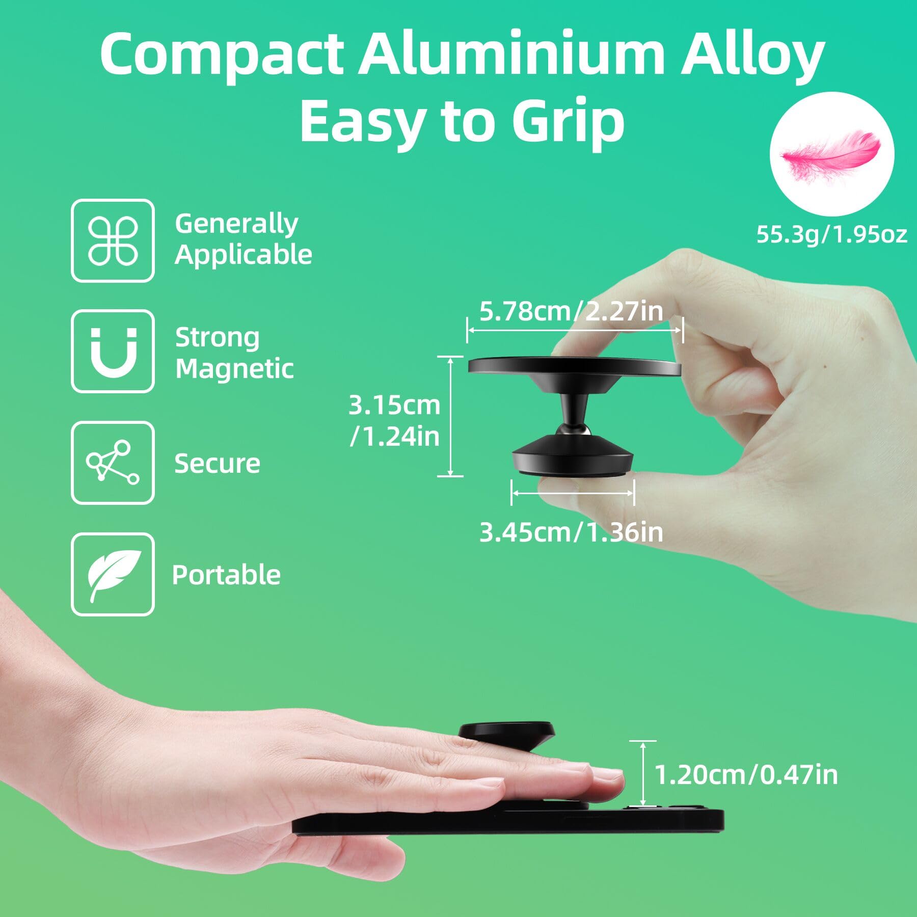 Sevenka Gym Magnetic Phone Holder Compatible With Iphone 16 Pro Max 15 14 13 12, Samsung, Mag-Safe Case, All Phones, Portable Ma