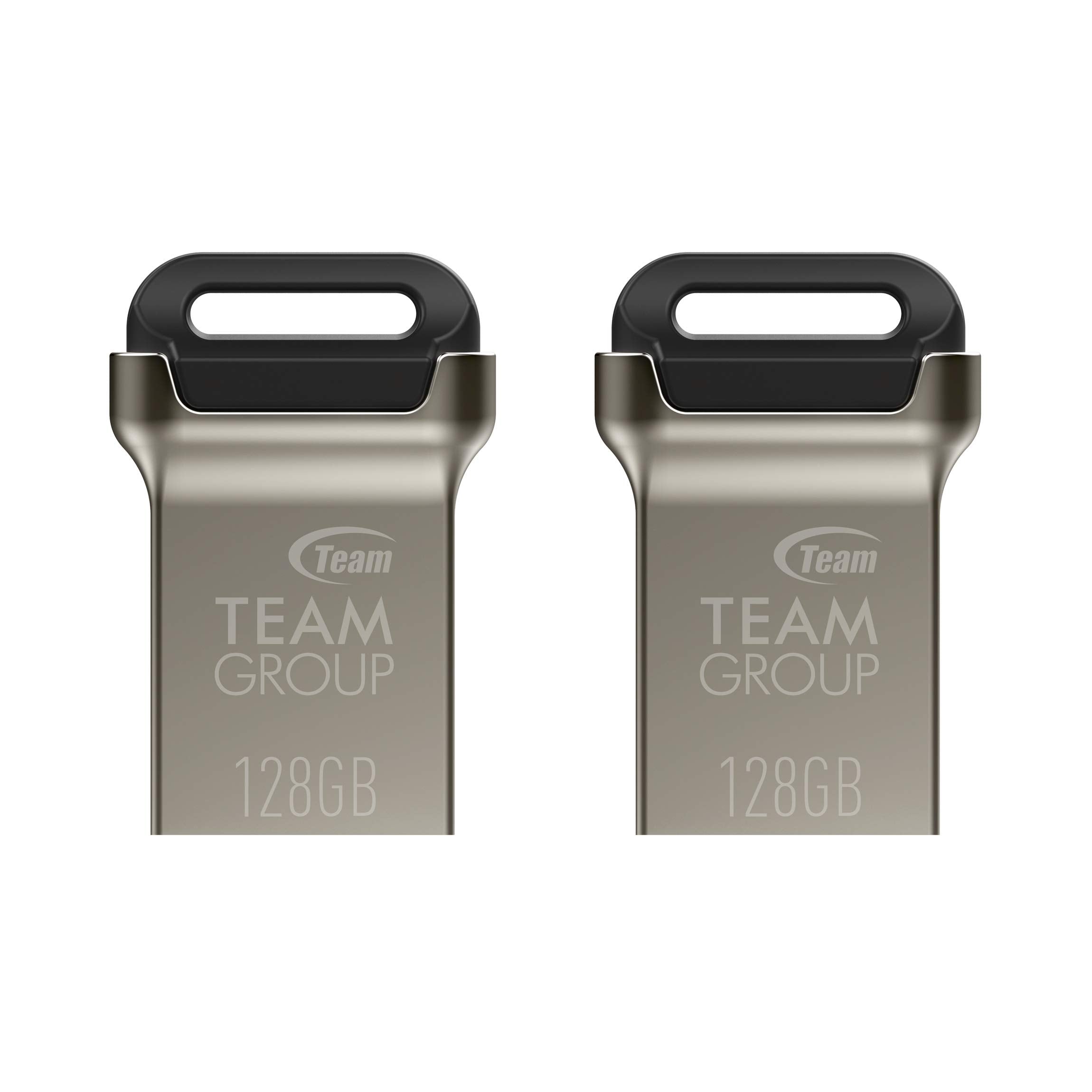 Teamgroup C162 128Gb 2 Pack Usb 3.2 Gen 1 Usb 3.1/3.0 Mini Fits Metal Read 140Mb/S Flash Thumb Drive External Data Storage Memory Stick Compatible With Computer/Laptop Black Tc1623128Gb22