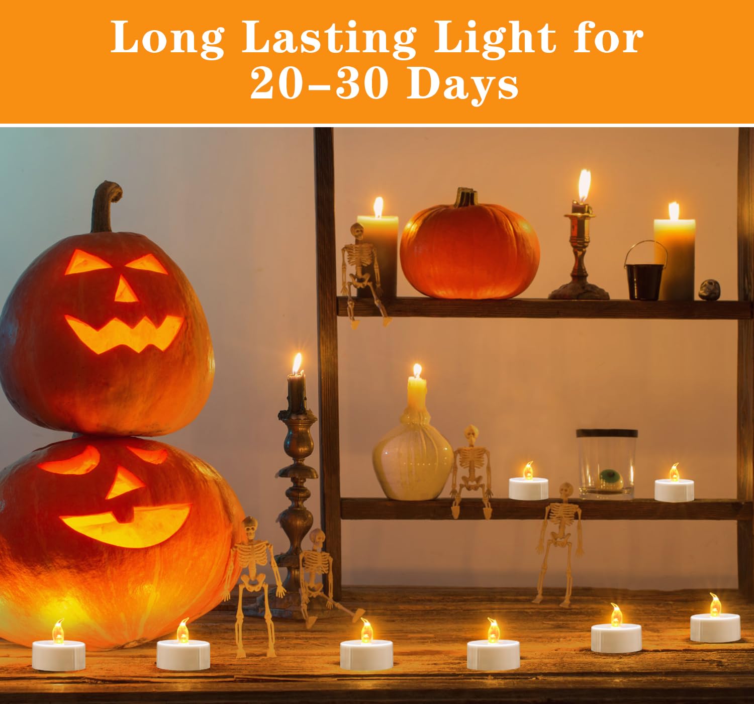 Koaby 12/24/50 Pack Tea Lights With Timer, Auto On 6 Hours And Off 18 Hours In 24 Hours Cycle, Flameless Flickering Battery Oper