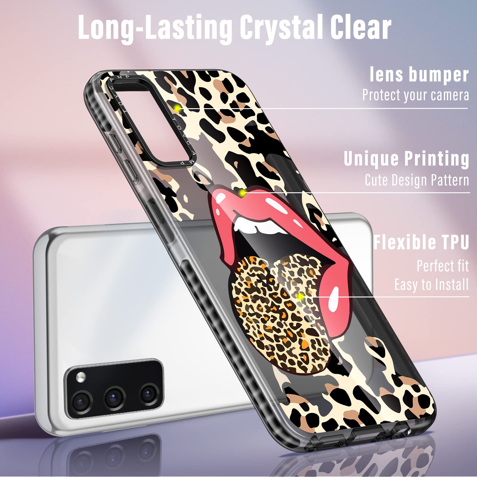 Toycamp For Samsung Galaxy S20 Fe 5G/S20 Fe Case For Women, Leopard Funny Cute Lip Girly Print Design For Girls Teens Case, (6.5