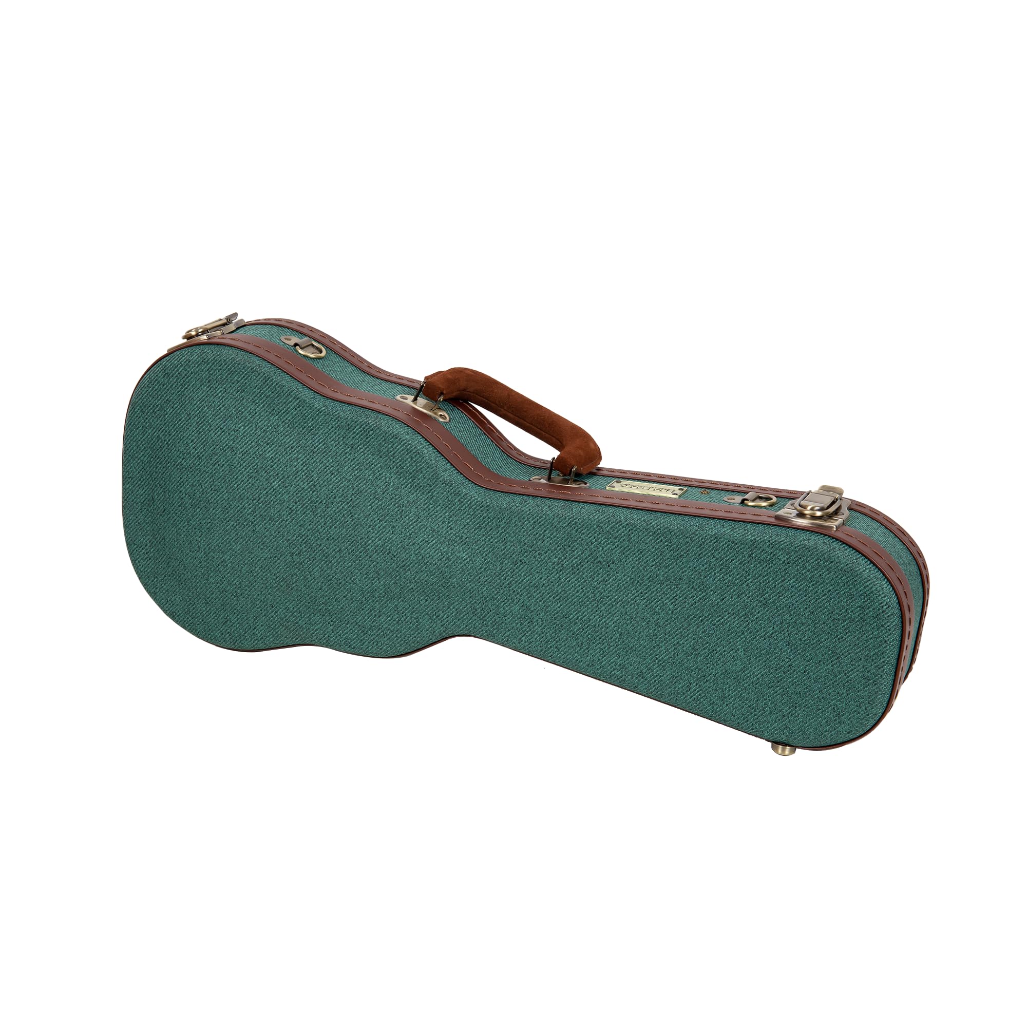 Crossrock Master Series Soprano Ukulele Case For 21 Long Neck | Malachite Blue Eco Tweed Fabric, Re-Engineered Shell, Backpack