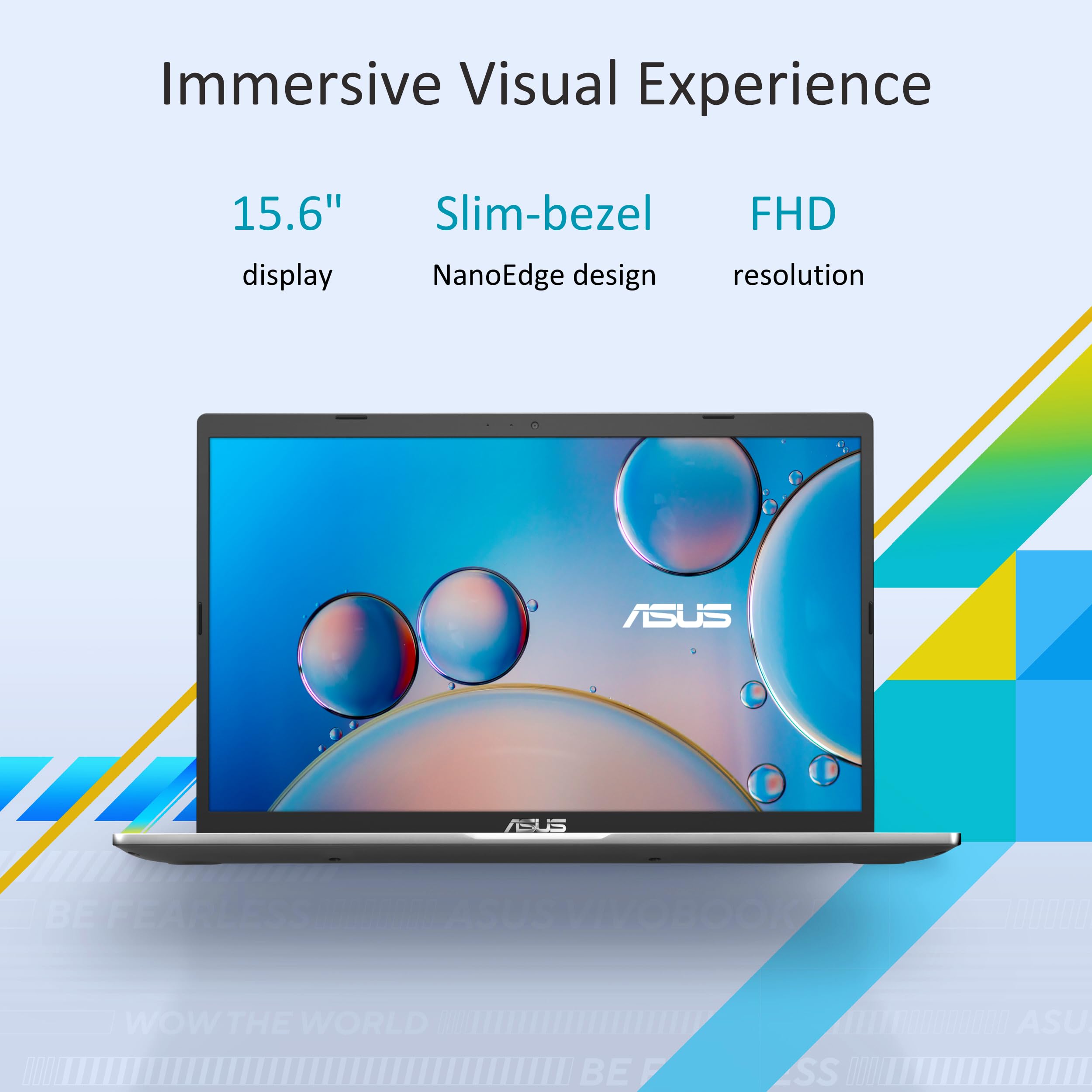 Asus Vivobook 15.6    Fhd Laptop, Amd Ryzen 3 3250U, 8Gb Ram, 128Gb Ssd, Windows 11 Home, Transparent Silver, M515Da-Ws33