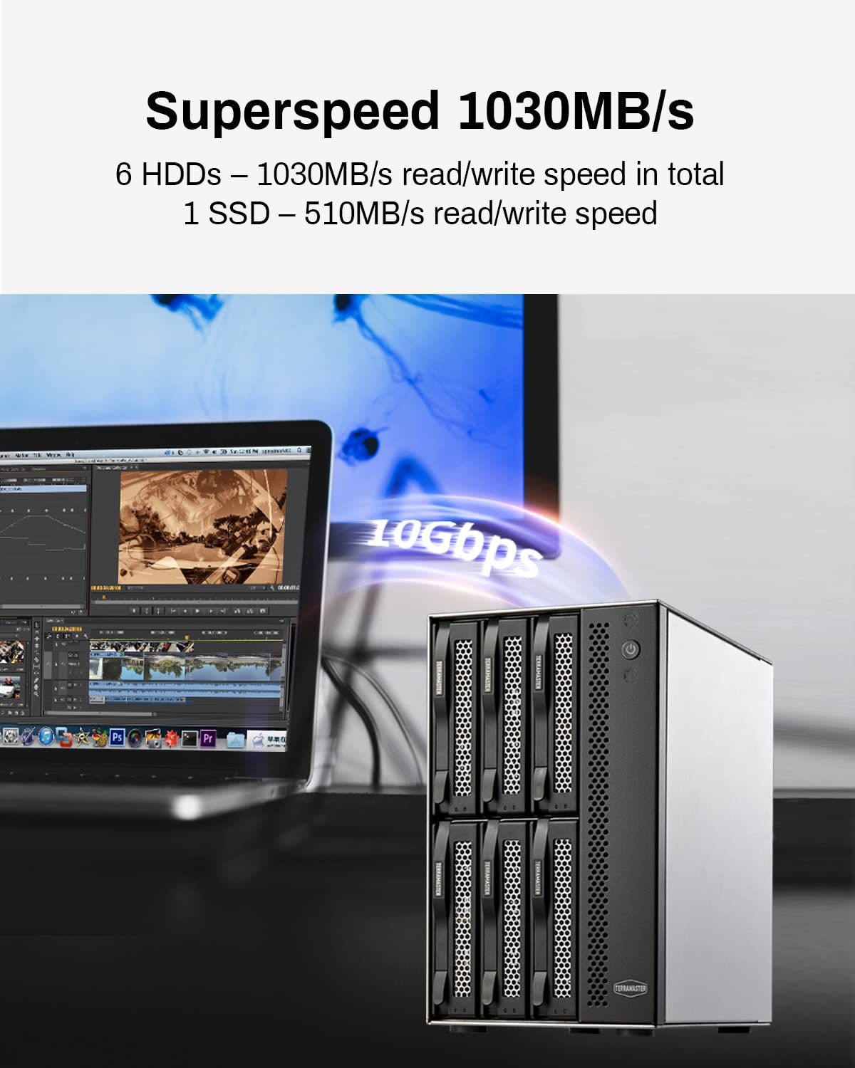 Terramaster D6 320 External Hard Drive Enclosure   Usb 3.2 Gen2 10Gbps Type C Hdd Storage Hot Swappable Plug And Play (Diskless)