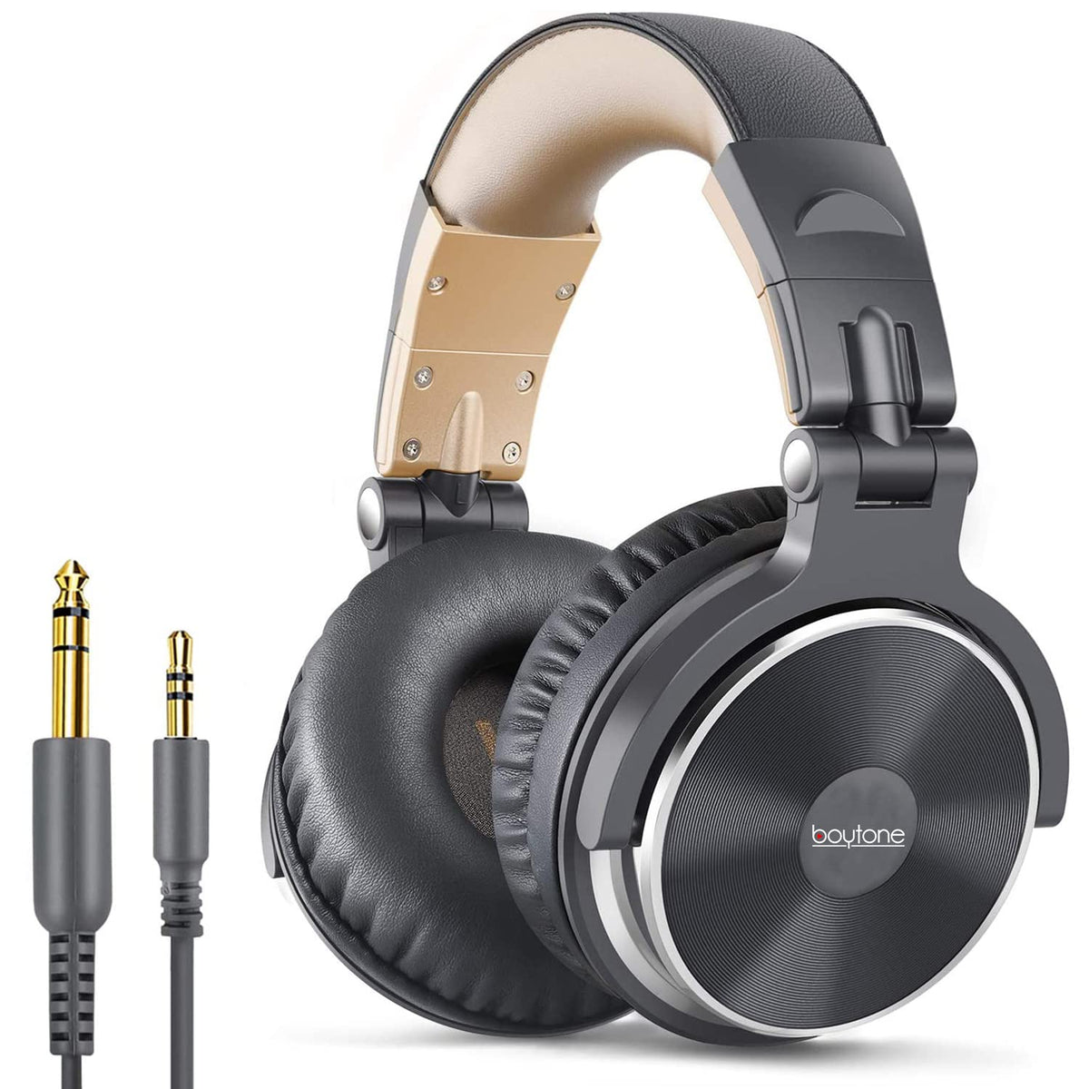 Boytone Bt 10Br Studio Recording Dj Headphones   Wired Over Ear Headphones, 50Mm Drivers,1/4 To 3.5Mm Audio Jack, For Audio Mixe