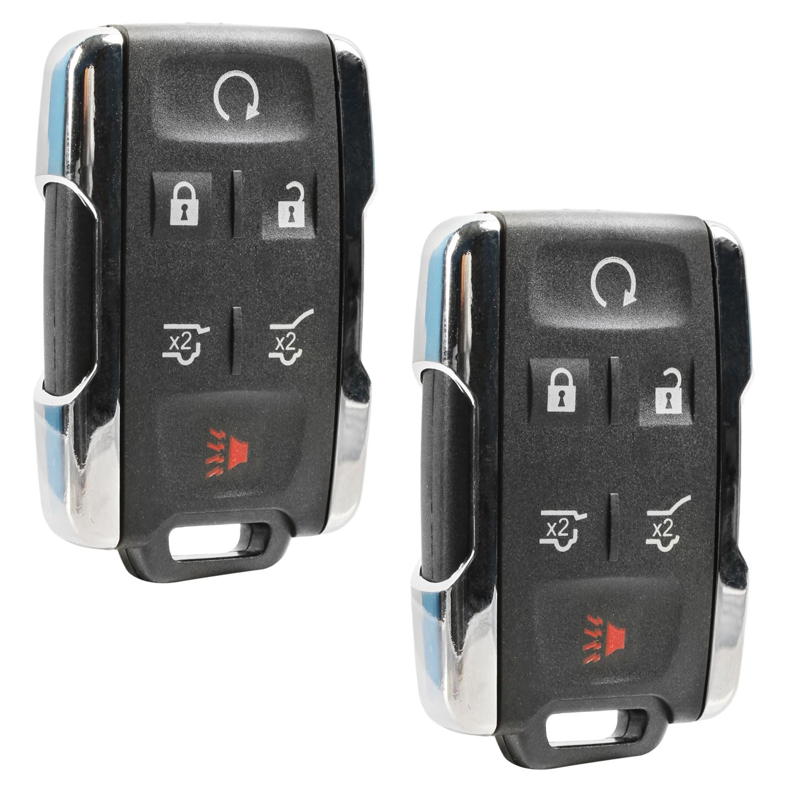 Key Fob Keyless Entry Remote Fits Chevy Tahoe Suburban/Gmc Yukon 2014 2015 2016 2017 (M3N 32337100 Chrome), Set Of 2