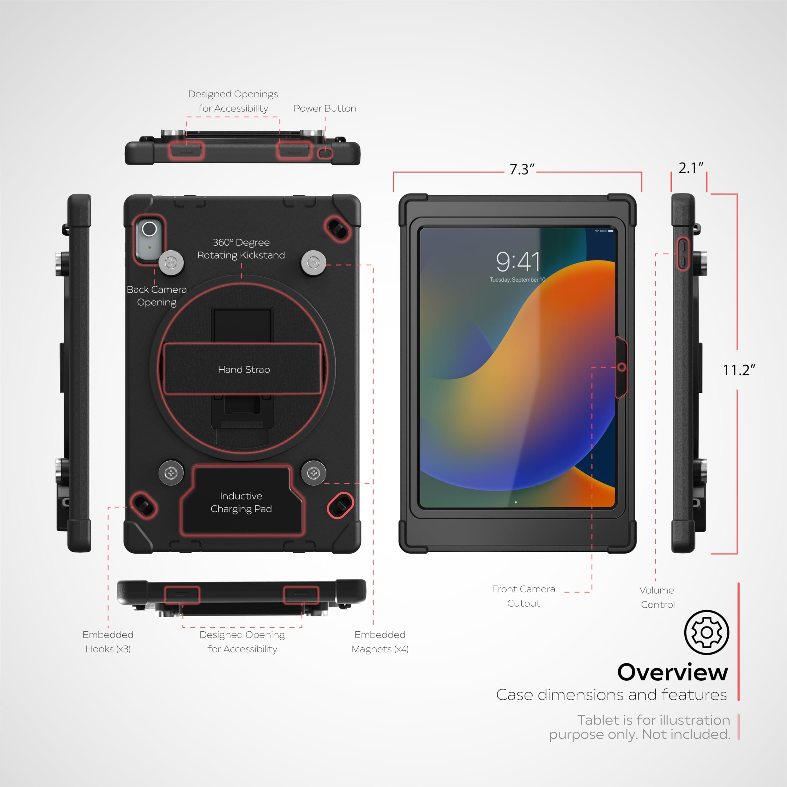 Cta Digital Wireless Security Kiosk Vesa Quick Release Security Kiosk With Wireless Inductive Charging Case For Ipad 10Th Genera