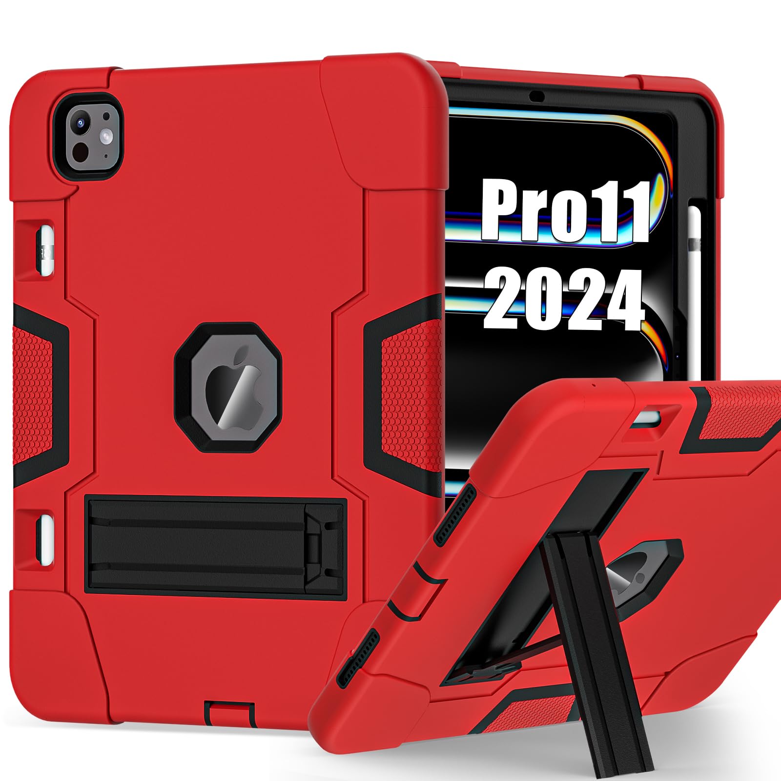 Tsqqst For Ipad Pro 11 Inch Case M4 2024 5Th Generation With Pencil Holder, [Built In Kickstand] Full Body Protection Shockproof