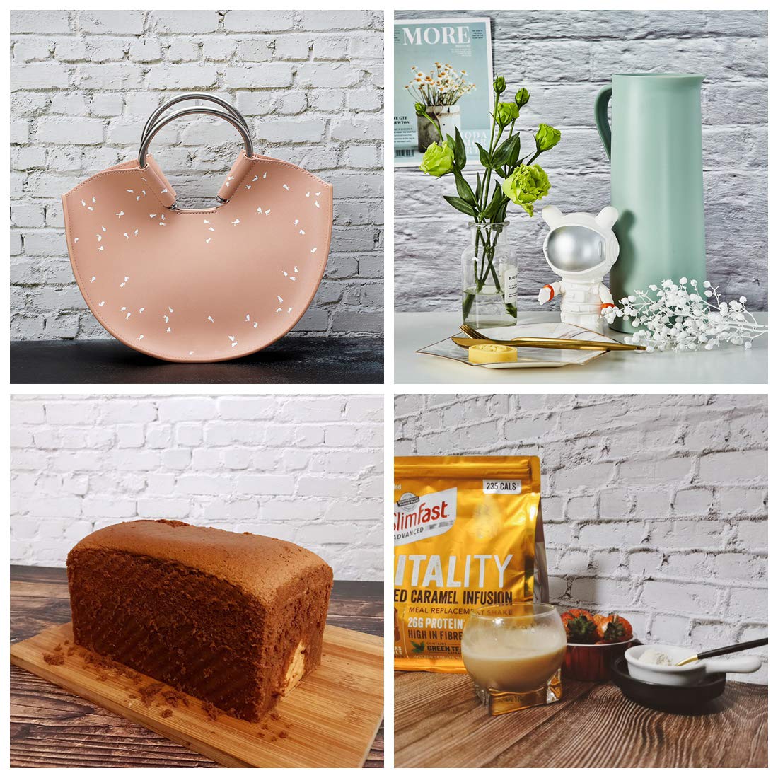 Meking 3Pcs 34X22In Double Sided Photography Backdrop Paper, Cement & Marble Texture Small Product Photo Background For Food Jew