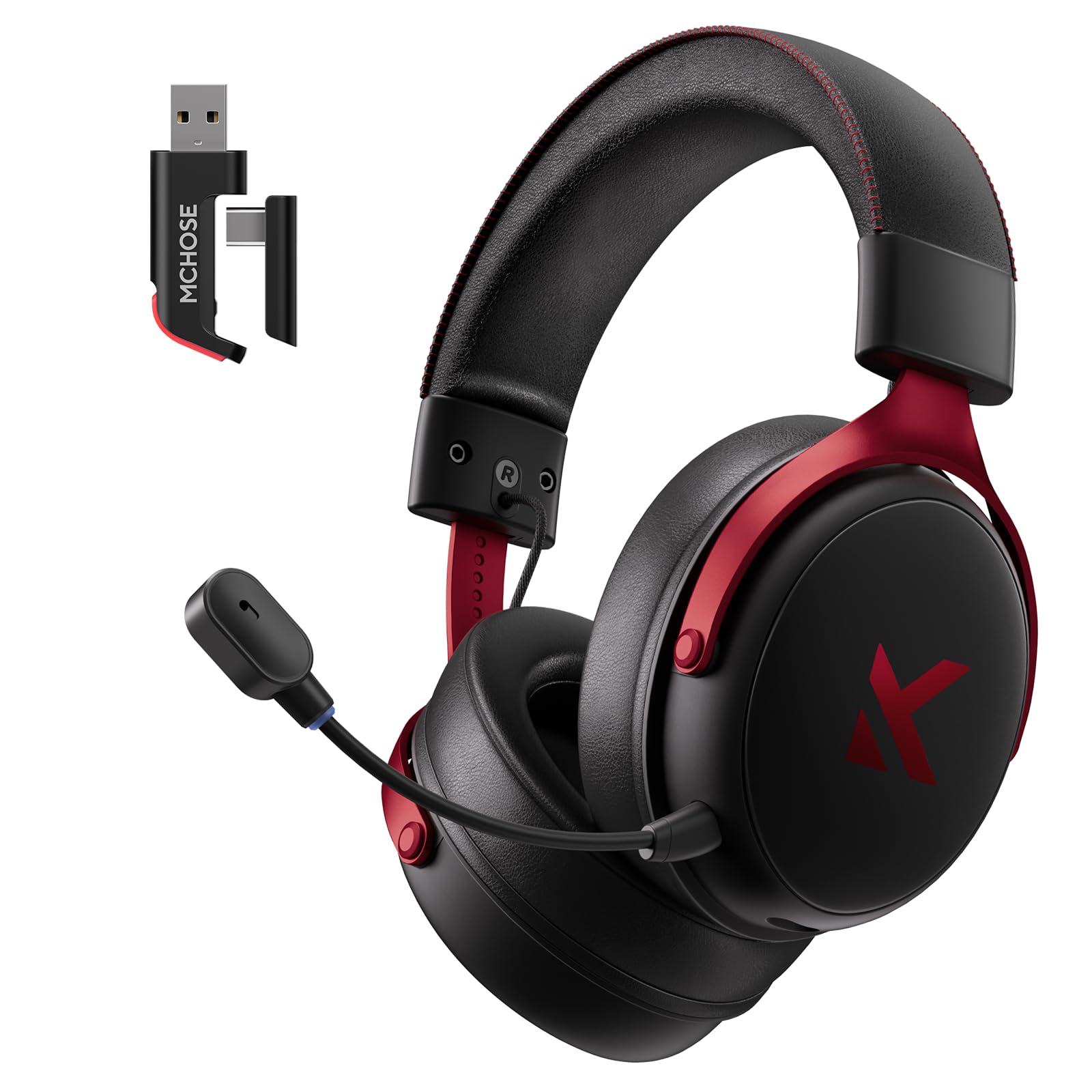 MCHOSE V9 Wireless Gaming Headset 7.1 Surround Sound for PS5 PS4 PC SWITCH TOPSPEED Gaming Headphones with Noise Canceling Mic, 