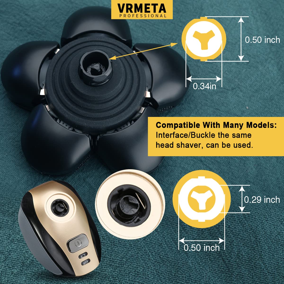 Vrmeta 6 Blades Electric Head Shaver Replacement Heads Men'S Electric Shaver Replacement Heads For Bald And Face