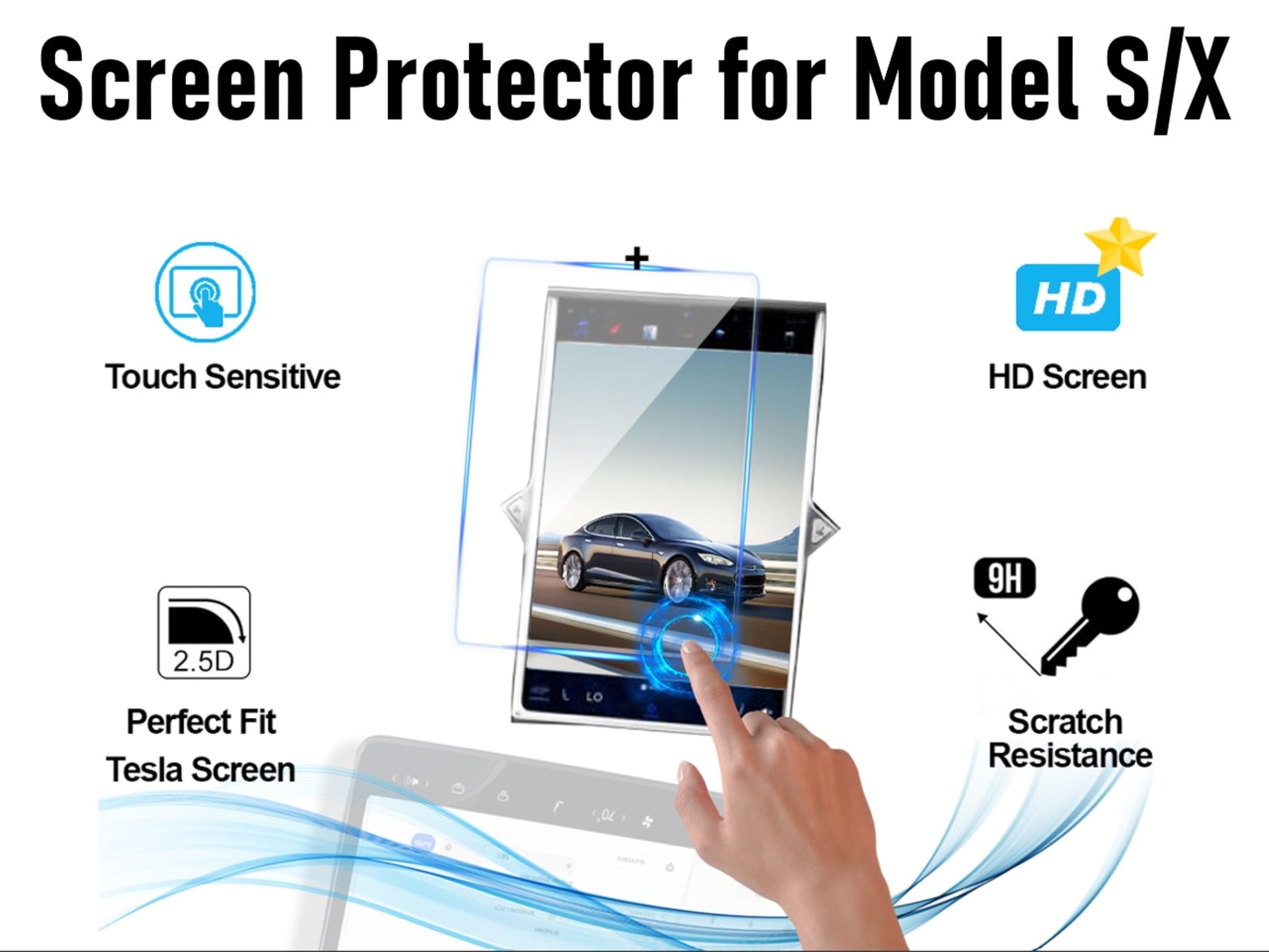 Soltech Tesla Screen Protector Designed For 17' Model S 2013 2014 2015 2016 2017 2018 2019 2020 | Model X 2016 2017 2018 2019 2020 Center Dashboard Touch Screen Accessories � Matte Tempered Glass