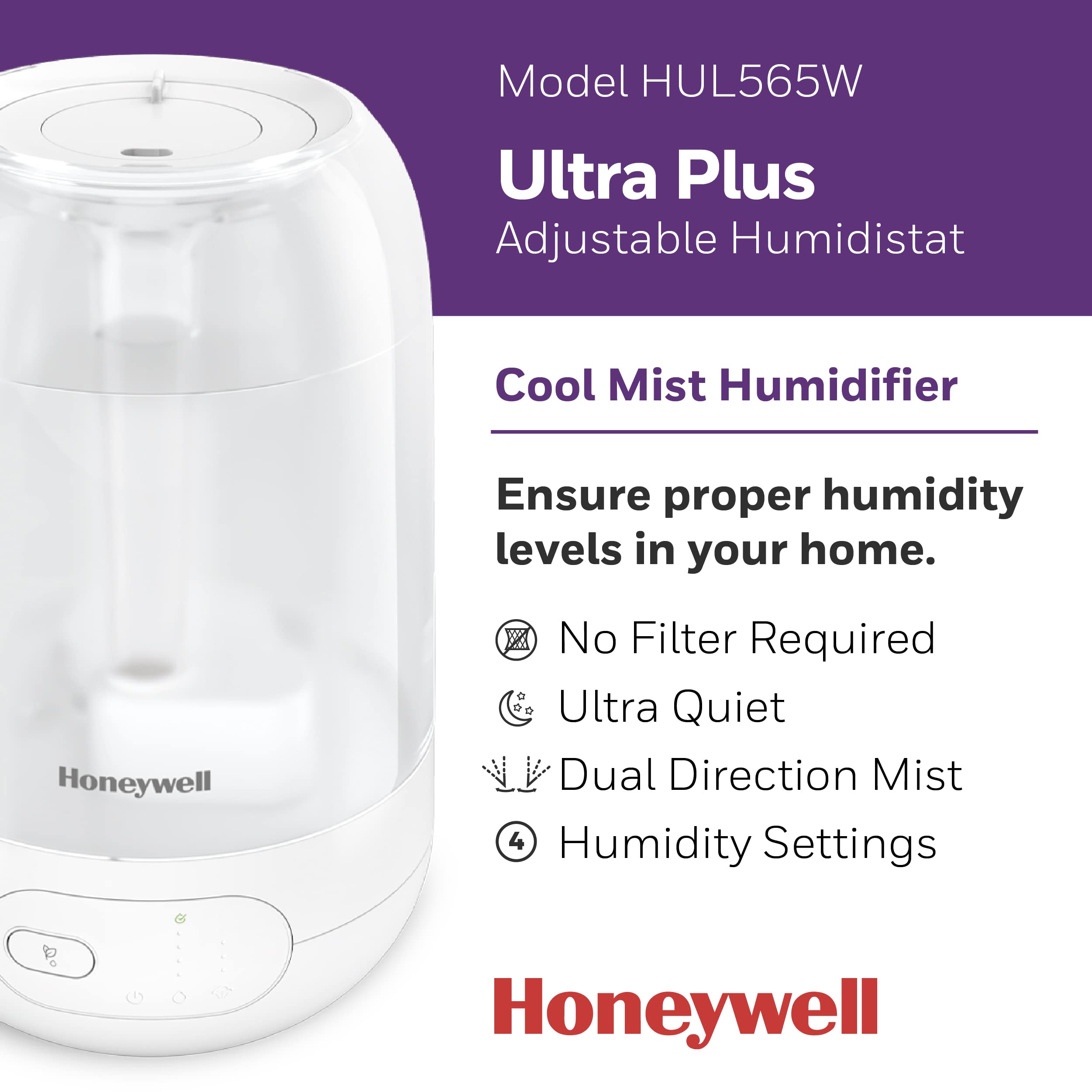 Honeywell Ultra Plus Cool Mist Humidifier, White   Cool Mist Humidifier For Large Rooms