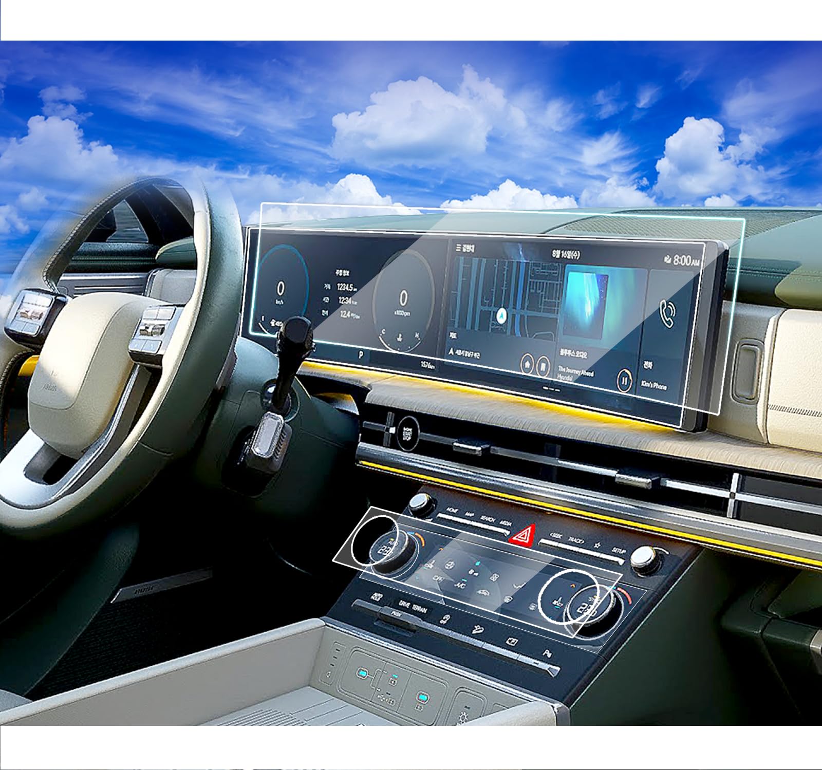 2Pack 2024 Hyundai Santa Fe Screen Protector & Ac Climate Film For 2024 Hyundai Santa Fe Se Sel Xrt Limited Calligraphy Hybrid D