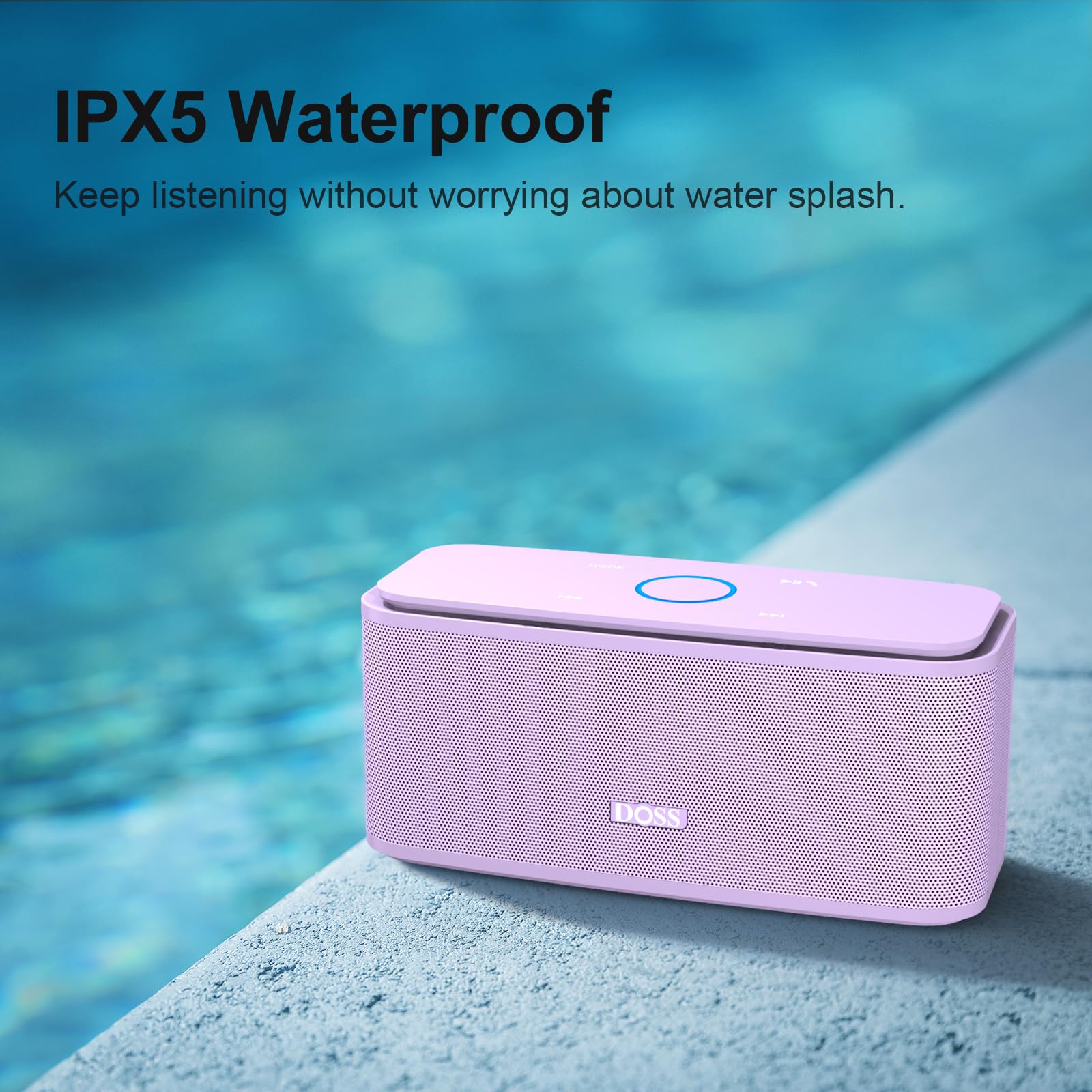 Doss Bluetooth Speaker, Soundbox Touch Portable Wireless Bluetooth Speaker With 12W Hd Sound & Bass, Ipx5 Waterproof, 20H Playti