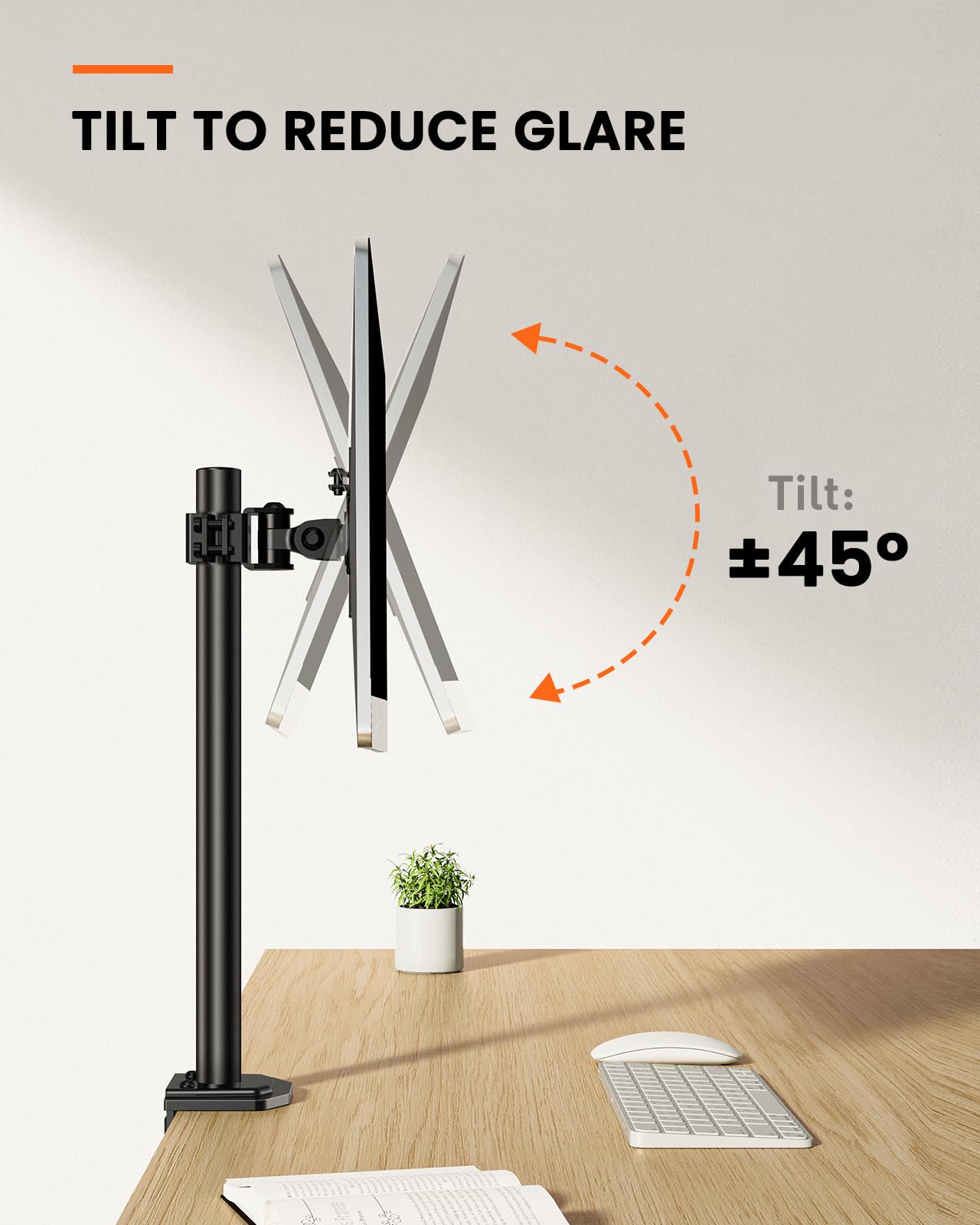 Ergear Monitor Mount For Most 13 32'' Computer Screens Up To 17.6Lbs, Improved Lcd Led Monitor Riser, Adjustable Height And Angl