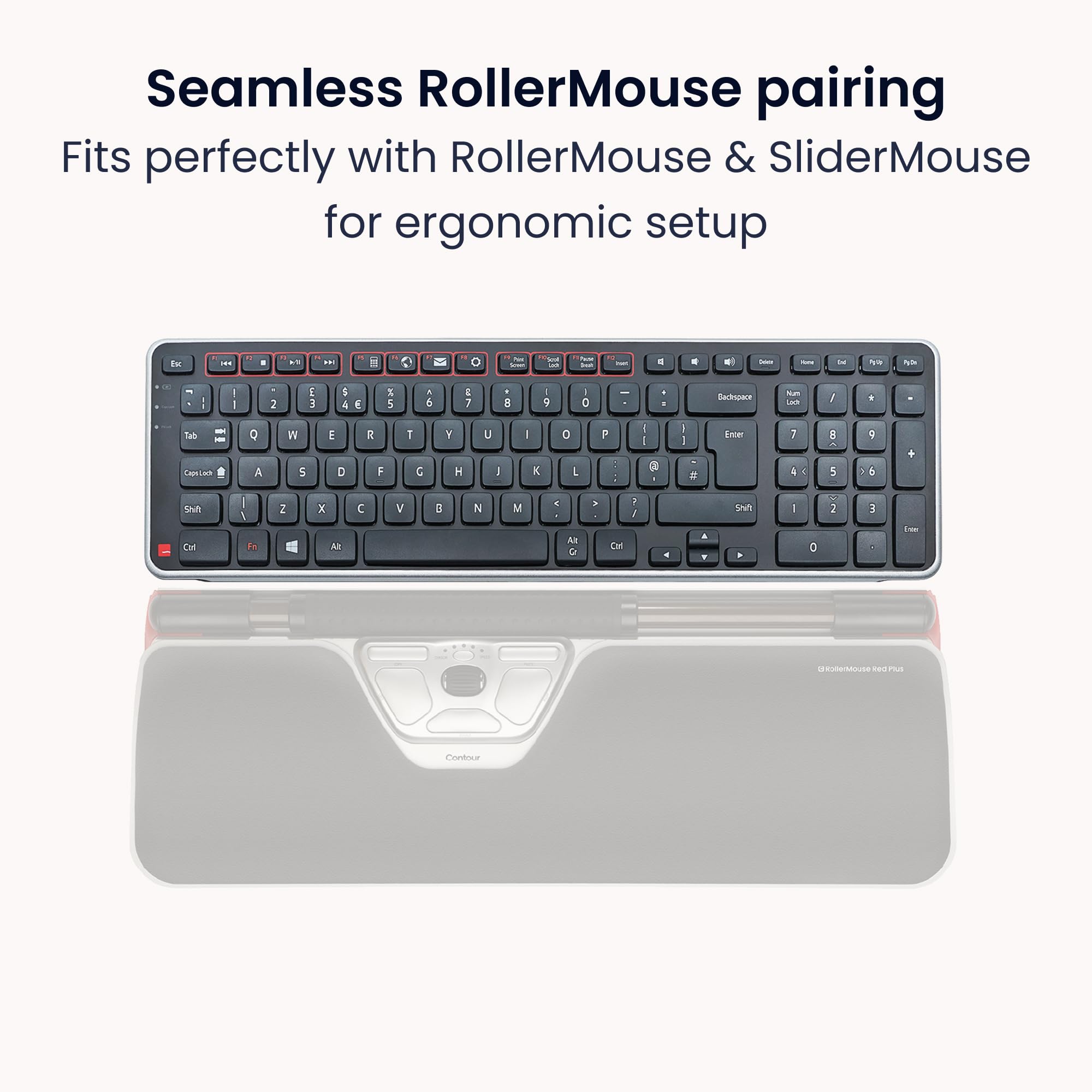 Contour Design Wireless Balance Keyboard: Designed For Rollermouse And Slidermouse - Compact Size, Adjustable Tilt To Support Wr
