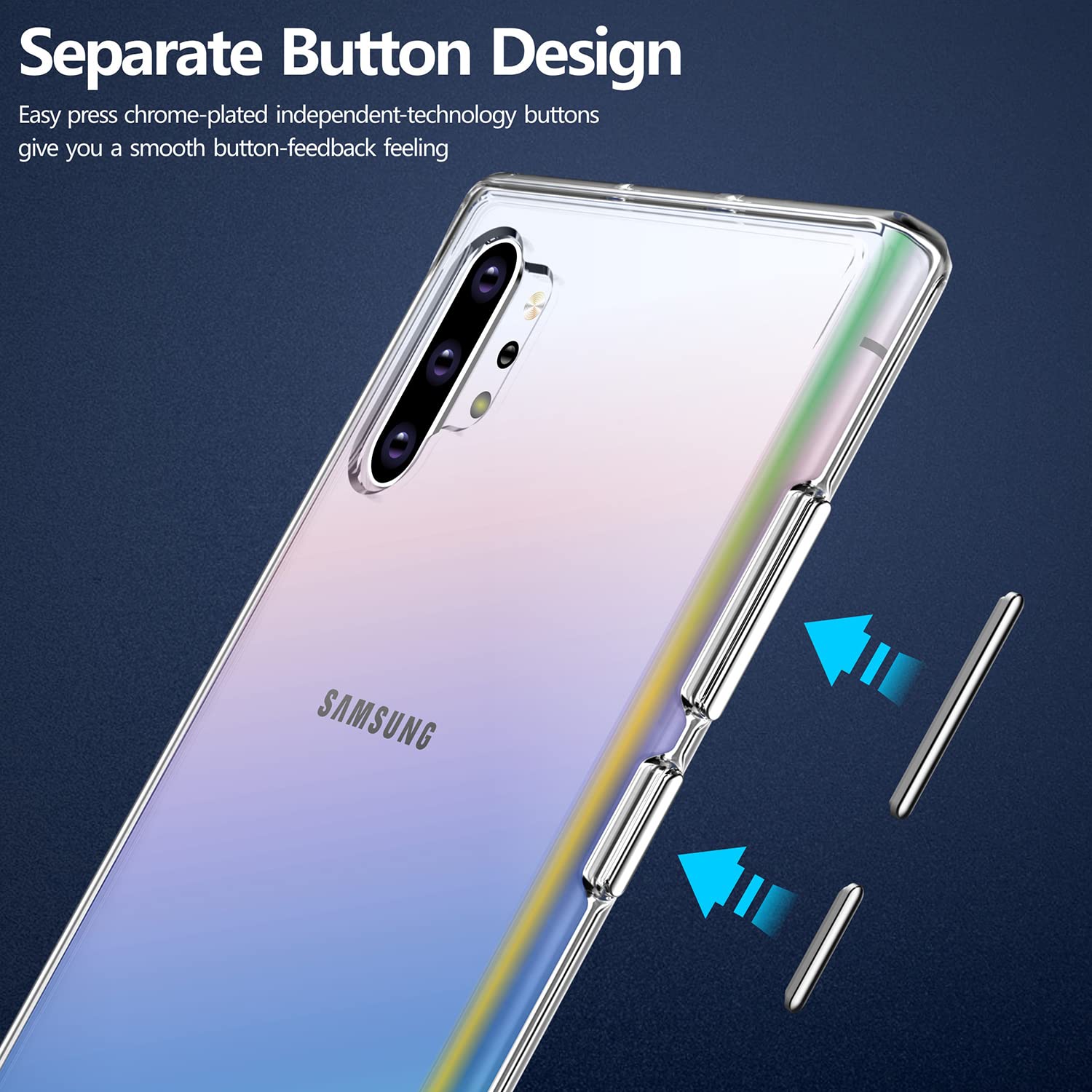 Rayboen Case For Samsung Galaxy Note 10 Plus 5G(Not For Note10), Crystal Clear Shockproof Non Slip Protective Cover, Hard Pc Bac