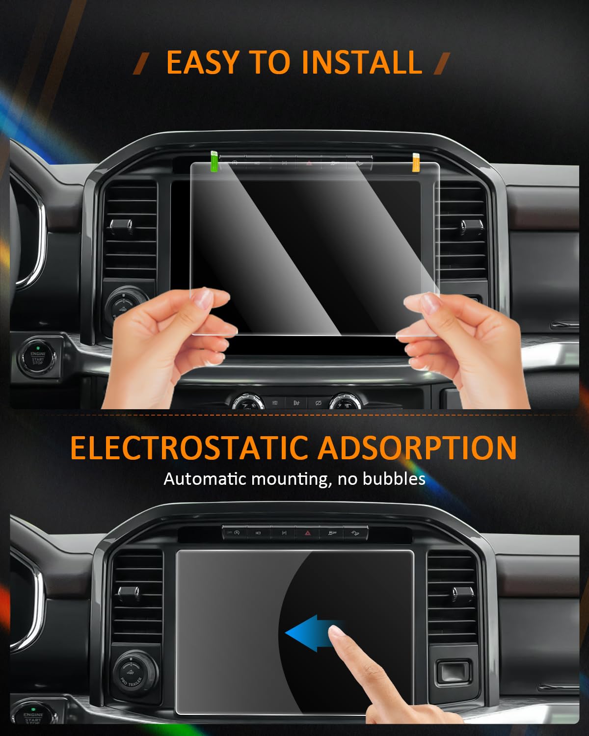 Cdefg For 2021 2022 2023 2024 2025 Ford F 150 F150 Screen Protector F150 Lightning F 150 Accessories (Lariat/King Ranch/Platinum/Limited/Tremor/Raptor) 12' Tempered Glass