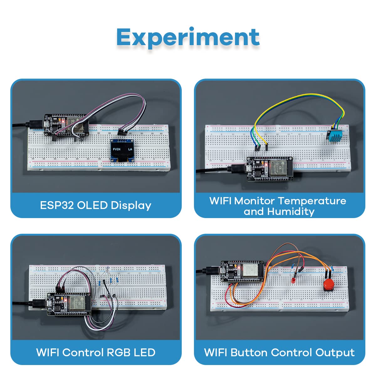 Lafvin Basic Starter Kit For Esp32 Esp 32S Wifi I Ot Development Board With Tutorial Compatible With Arduino Ide