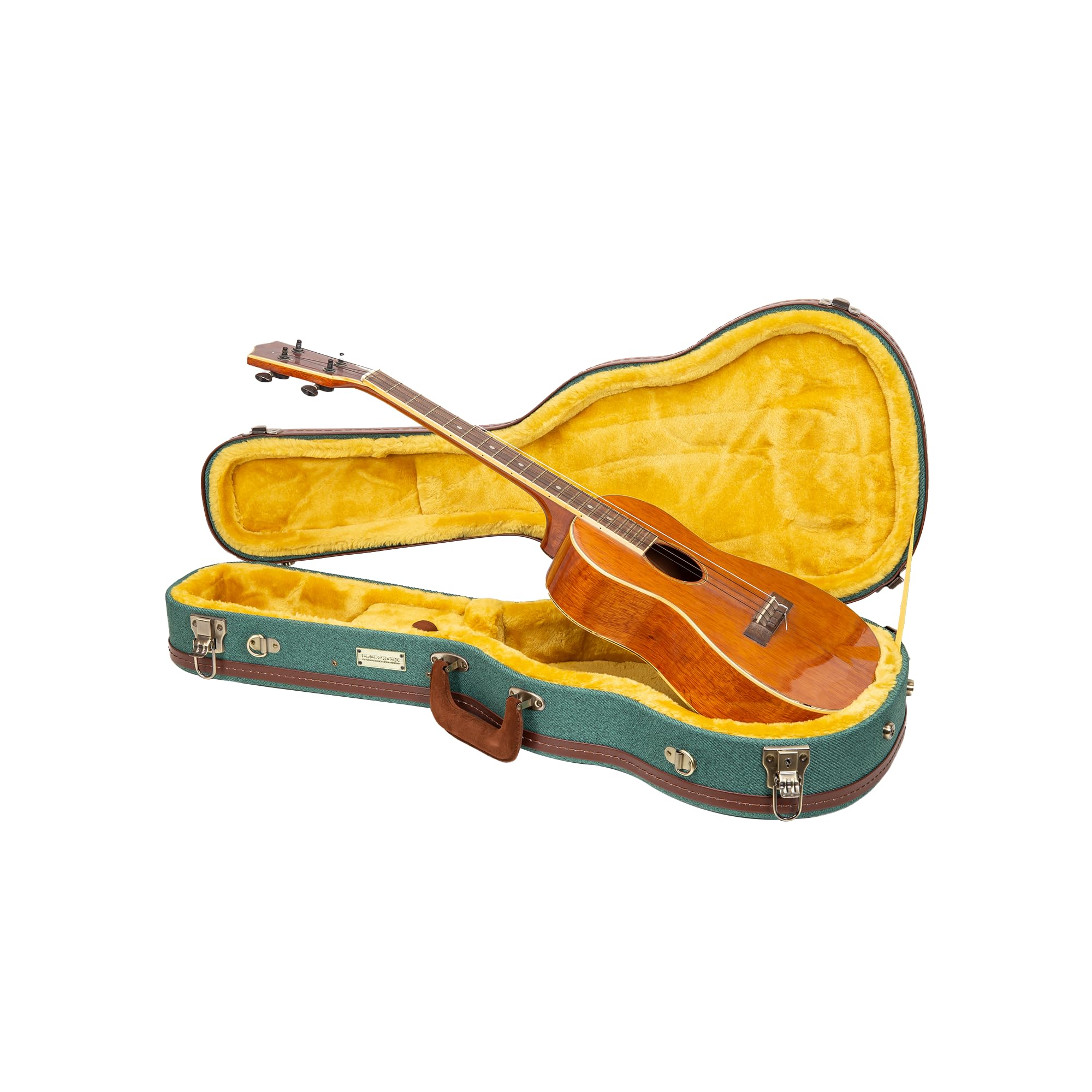 Crossrock Master Series Baritone Ukulele Case for 30 & 31 | Malachite Blue Eco Tweed Fabric, Re-Engineered Shell, Backpack S