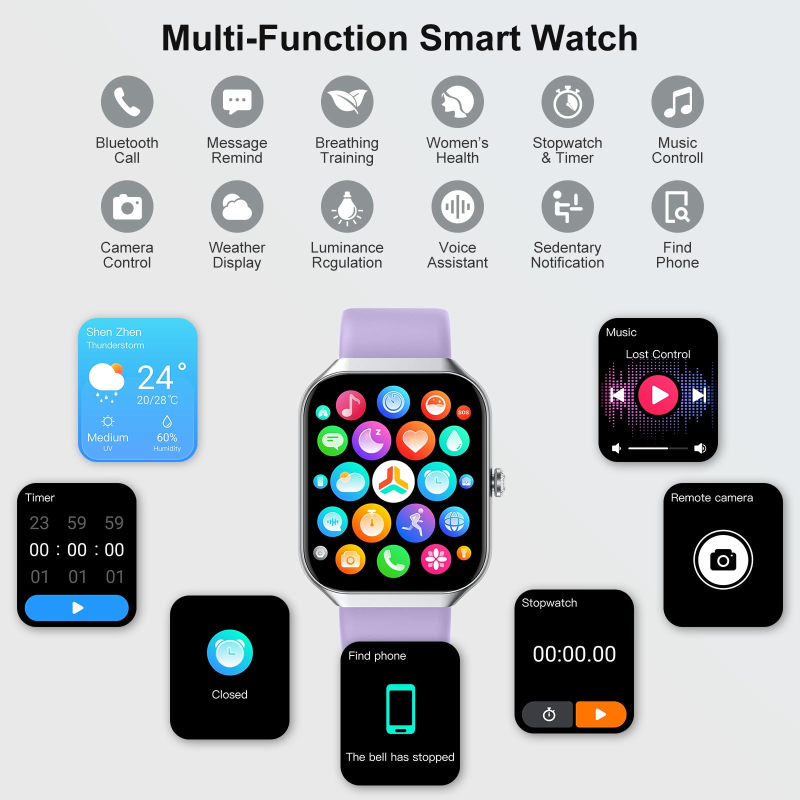 Smart Watch For Women (Answer/Make Call), 1.96 '' Hd Smartwatch With Heart Rate/Sleep Monitor/Pedometer/Calories, 113+ Sports Fi