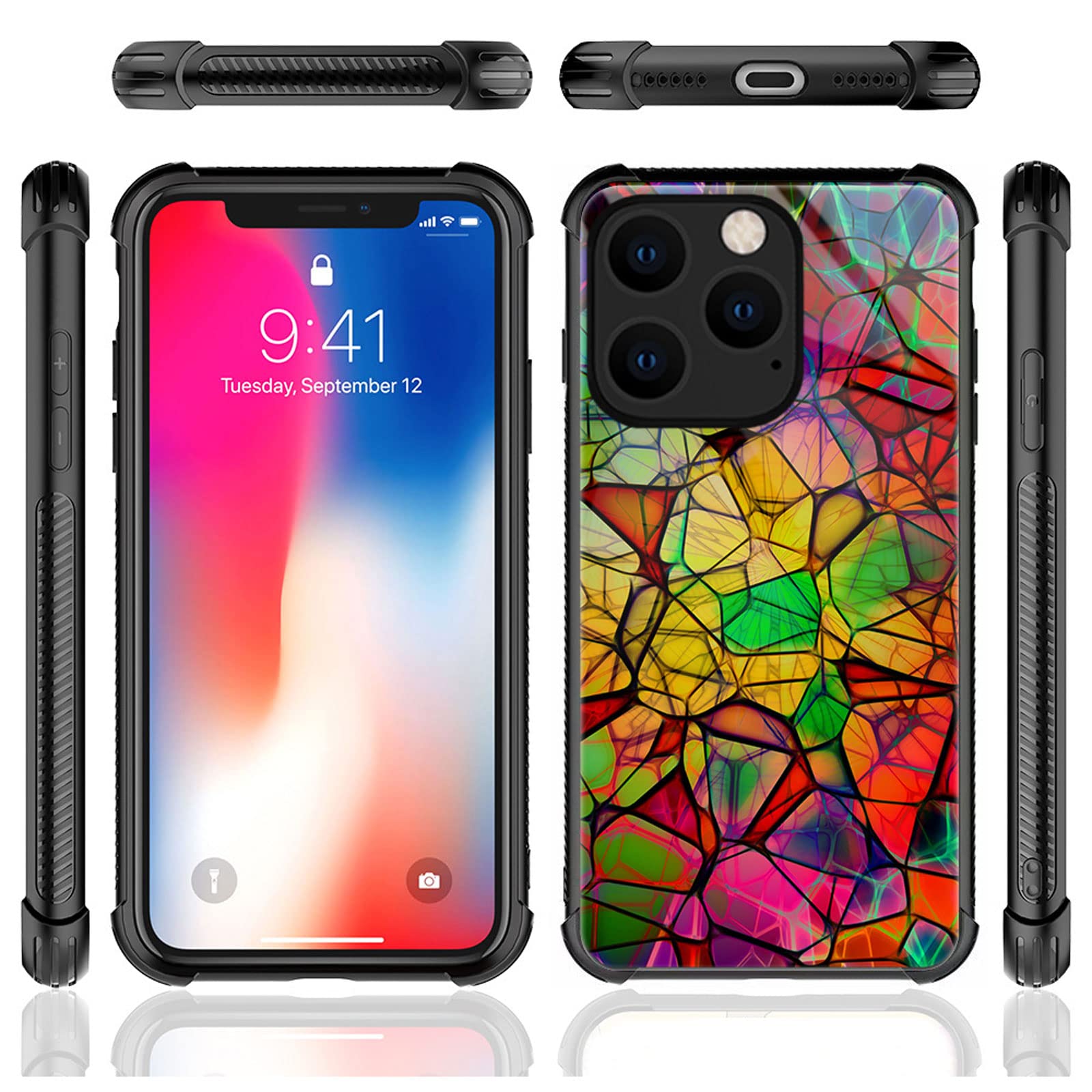CARLOCA iPhone 14 Pro Shockproof Anti-Scratch TPU Phone Case Colorful Squares
