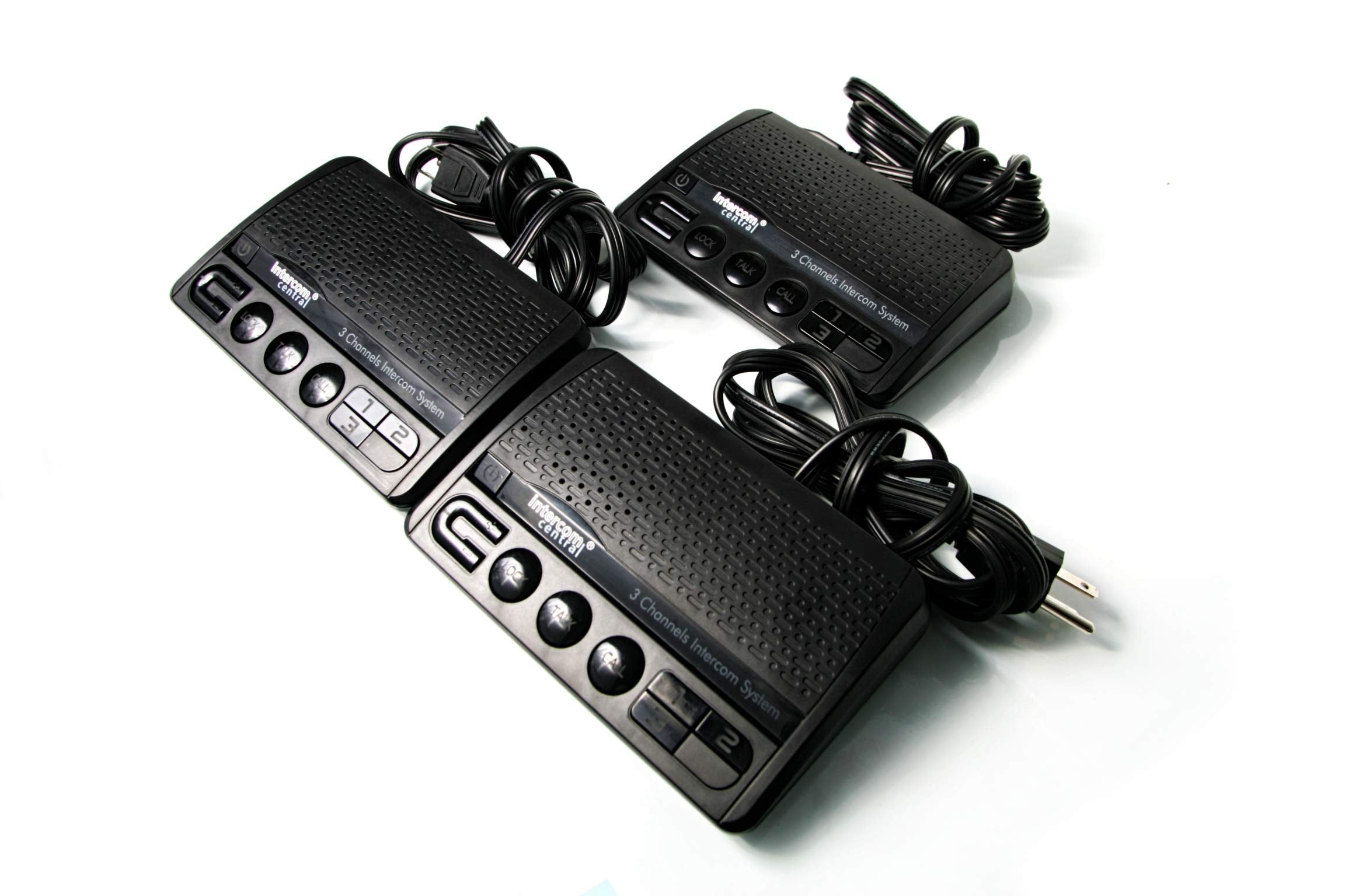 Intercom Central� Ground Wire Power Line 3 Channels Intercom System, Three Stations Set.