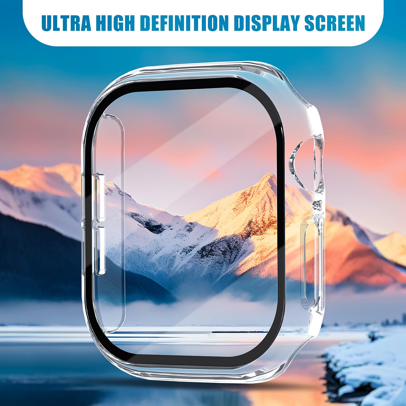 Foamia 2 Pack Case For Apple Watch Screen Protector, Hard Pc Case With Tempered Glass Protective Cover Guard Bumper, Slim Apple