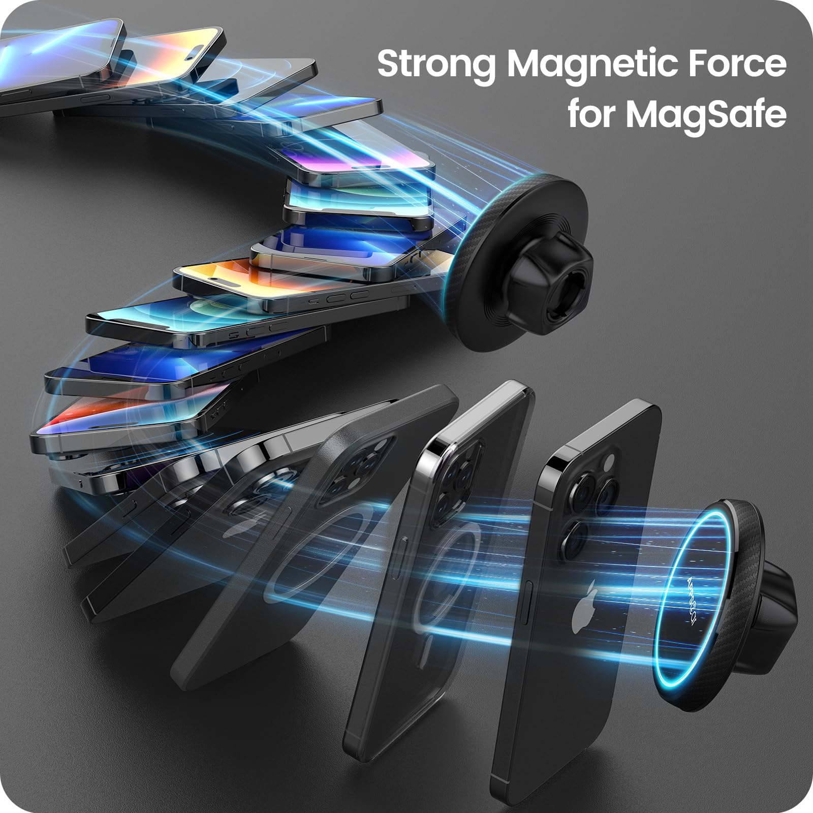 Apps2Car Compatible For Magsafe Car Mount - Designed For Iphone 17/16/15/14/13/12 Magsafe Case