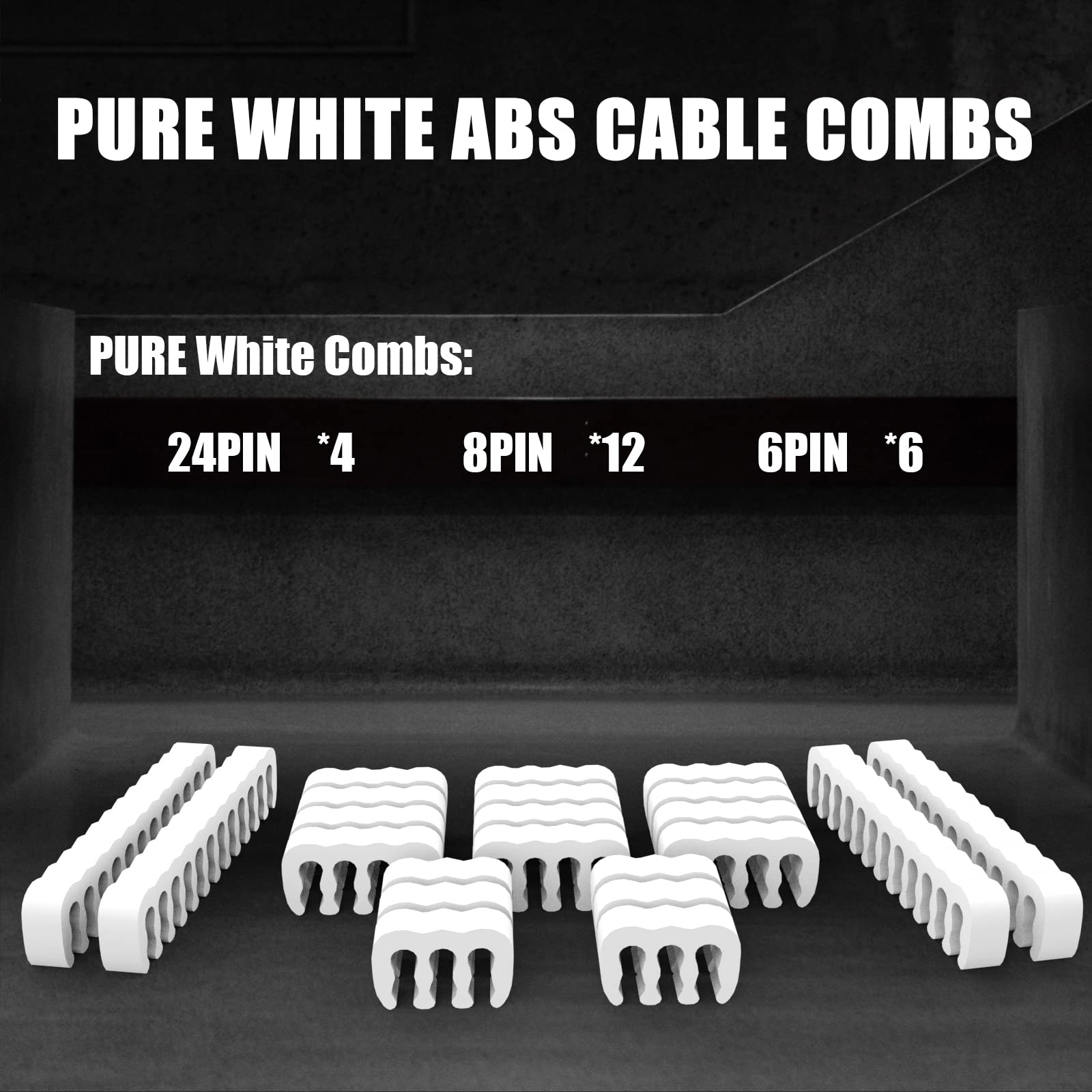 Abno1 Psu Cable Extension Kit 30Cm Length With Cable Combs 1X24Pin/1X8Pin(4+4) Eps/2X8Pin(6P+2P) Pci E/Pc Sleeved Cable For Atx