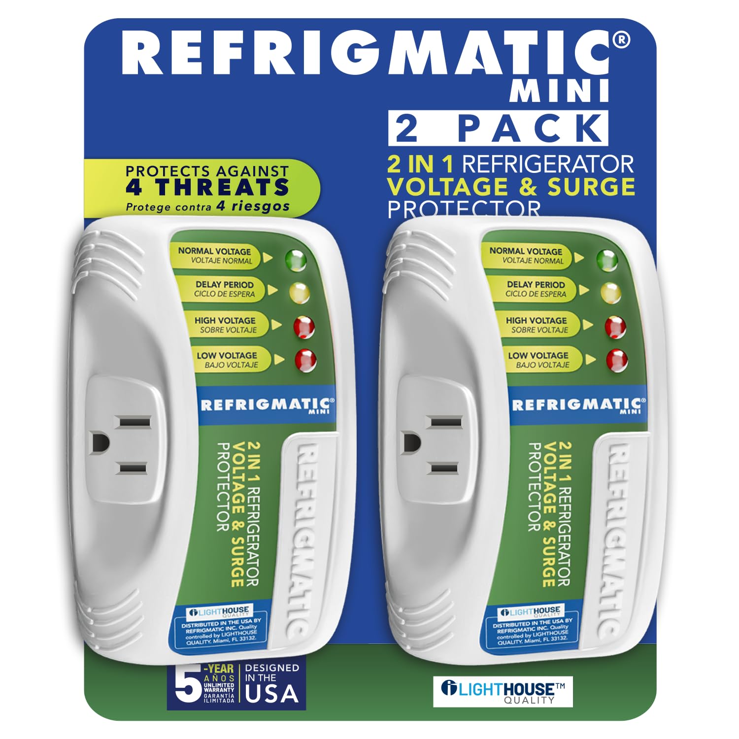 Refrigmatic Ws 36300 Electronic Voltage & Surge Protector For Refrigerators Up To 27 Cu. Ft. Protect Your Refrigerator Against High And Low Voltage, Brownouts And Spikes, (2 Pack)