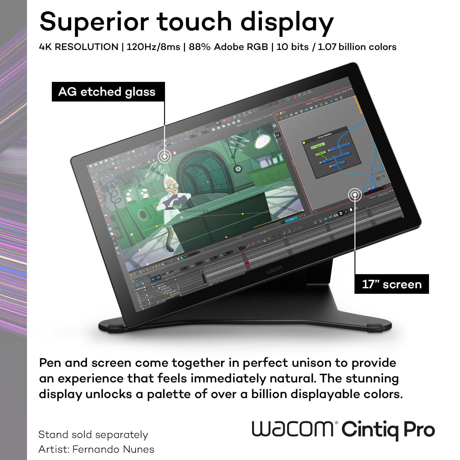 Wacom Cintiq Pro 17 Drawing Tablet With Screen, 17.3 Ultra Hd 4K Touchscreen Display Graphic Arts Tablet With Pro Pen 3, Profess