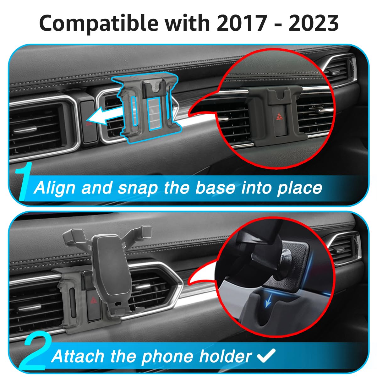 Ayada Phone Holder Compatible With Cx5, Phone Mount Upgrade Gravity Auto Lock Stable Easy To Install Accessories 2017 2018 2019