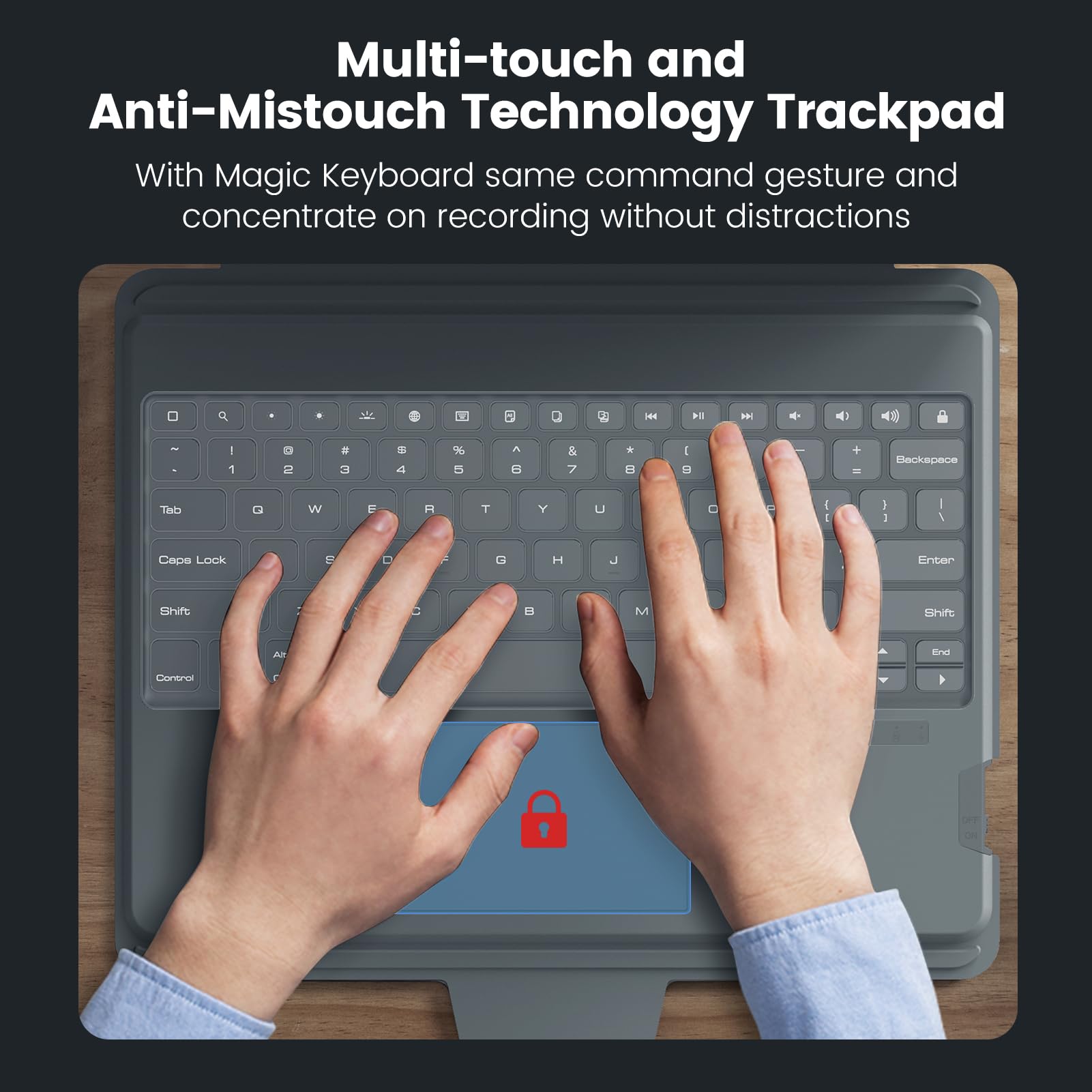 Nillkin Keyboard Case For Ipad Air 13 Inch (M2, 2024), Ipad Pro 12.9 Case With Keyboard(6Th/5Th/4Th/3Rd Gen), Magic Trackpad, Sl