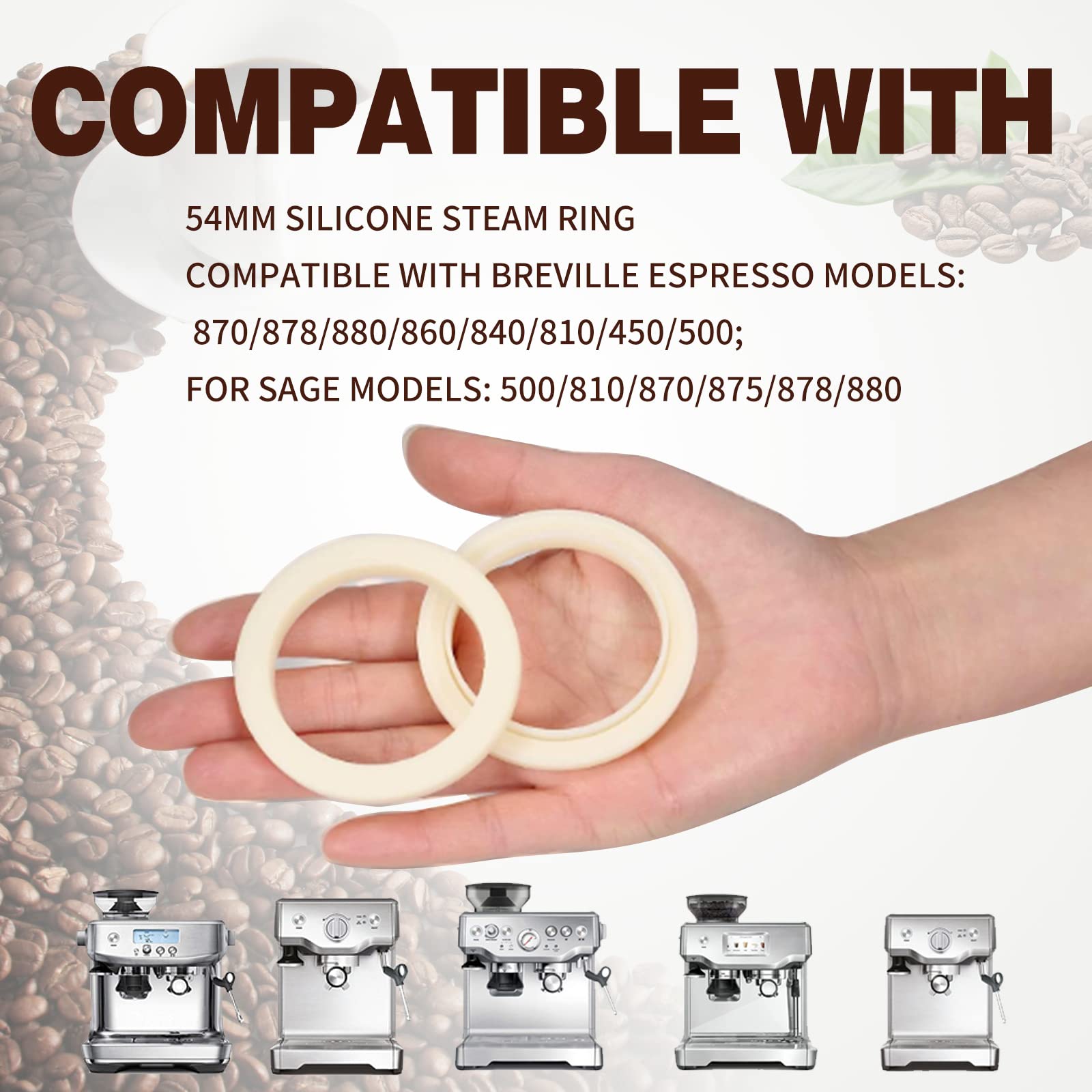 3Pcs 54Mm Silicone Steam Ring, Replacement Gasket For Breville Espresso Machine 878/870/860/840/810/500/450/Sage 500/870/875/880