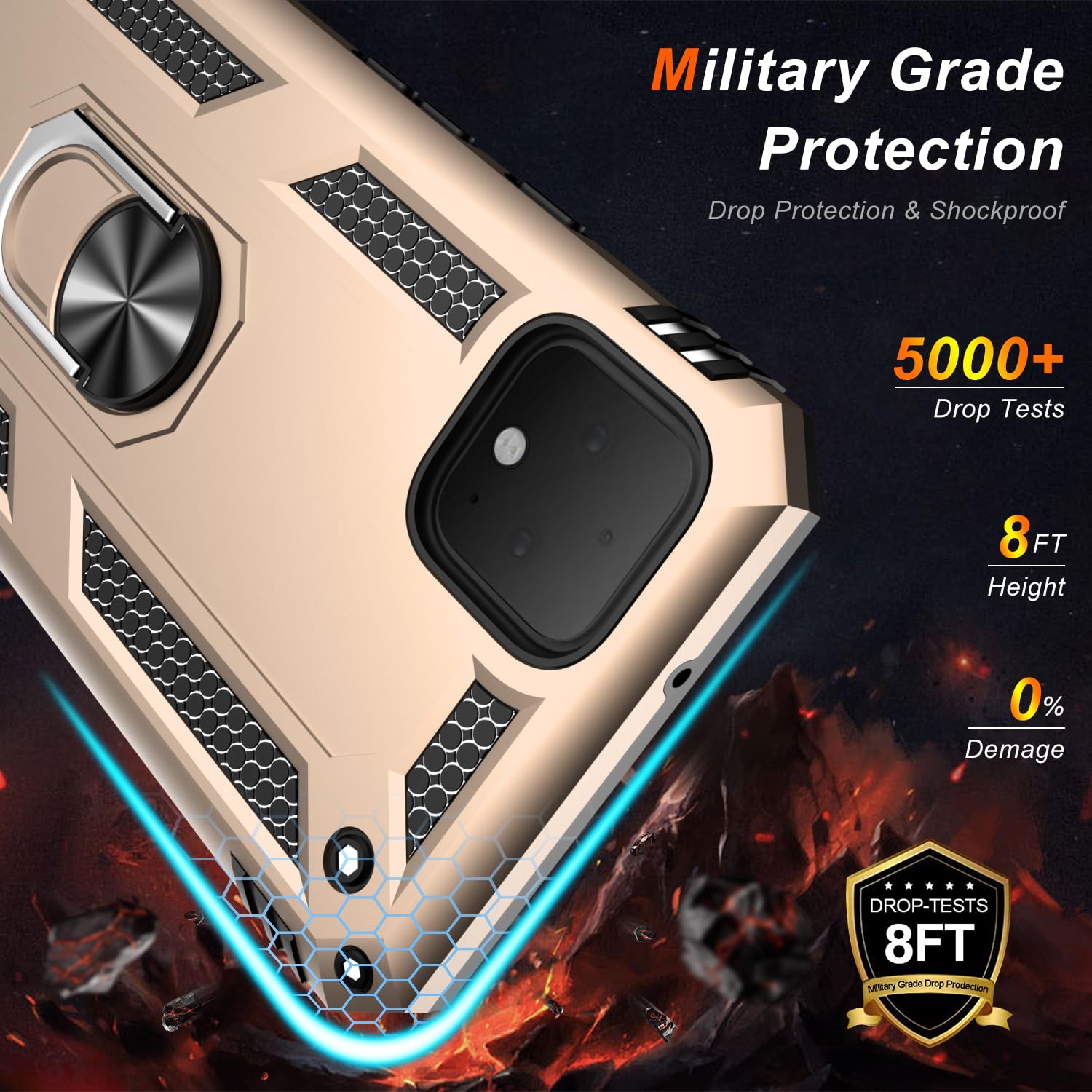 Lumarke For Google Pixel 4 Xl Case With Screen Protector,Pass 16Ft. Drop Tested Military Grade Protective Phone Cover With Magne