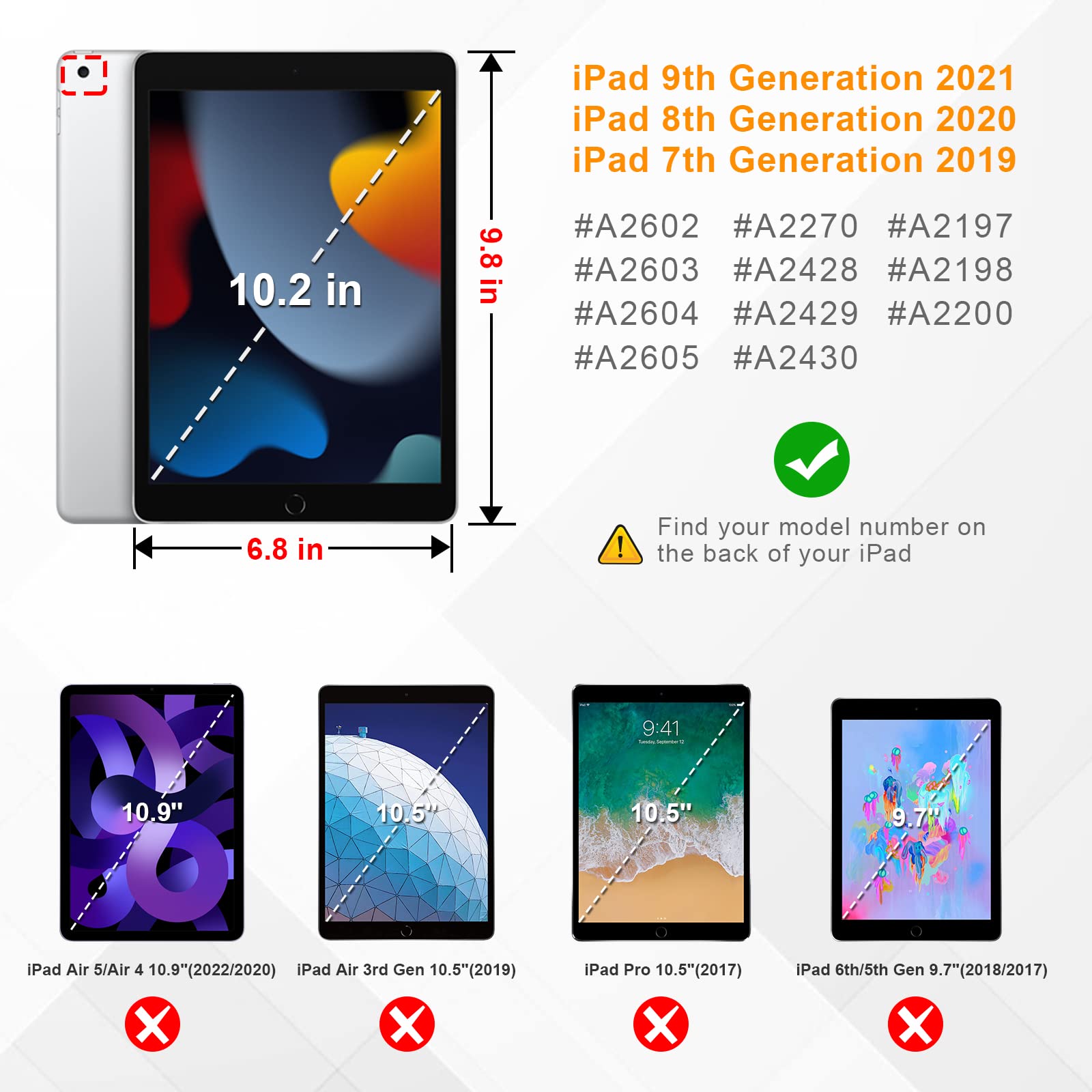 Fintie Keyboard Case For Ipad 9Th / 8Th / 7Th Generation (2021/2020/2019) 10.2 Inch, Soft Tpu Back Stand Cover With Pencil Holde