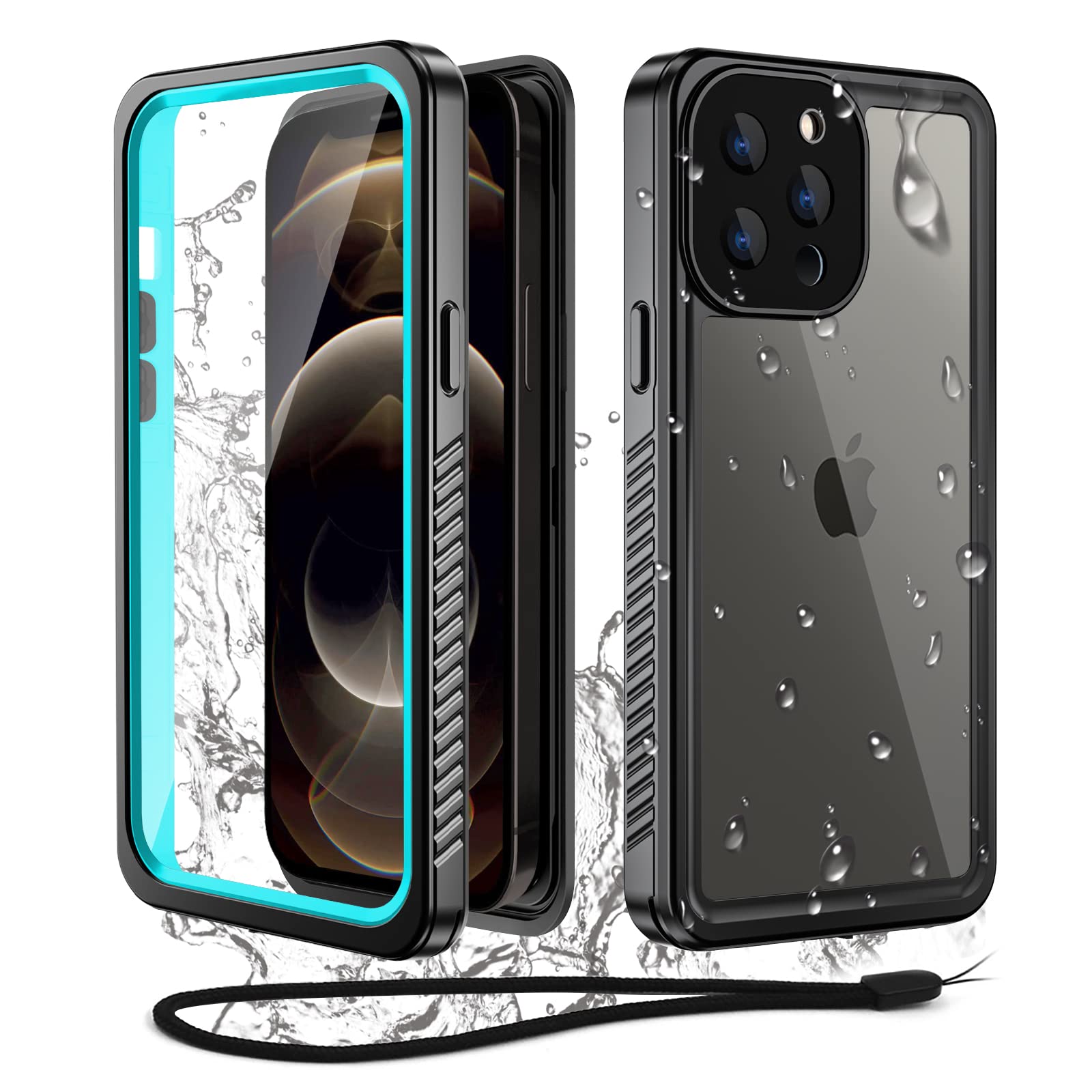 Wifort For Iphone 12 Pro Waterproof Case Built In Screen Protector Water Resistant Cover Protective Drop Protection Hard, Shockp