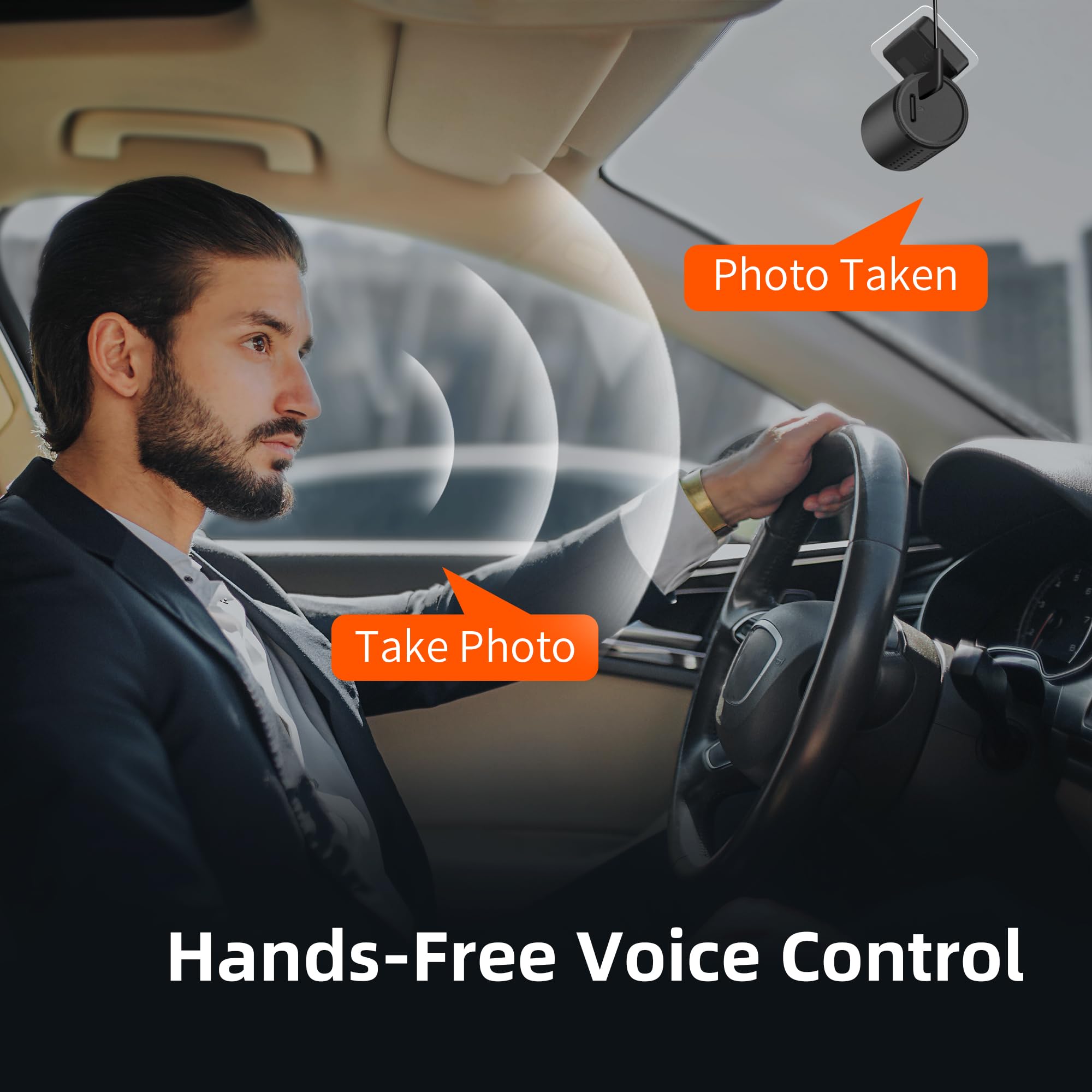 Tiny Dash Cam, Kawa 1296P Qhd Mini Car Camera Dash Cam   Voice Control, Wdr/3D Dnr With Super Night Vision, 24H Parking Monitori